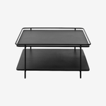 EKKO | שולחן סלון ריבועי מעץ ומתכת, 75/75 ס"מ