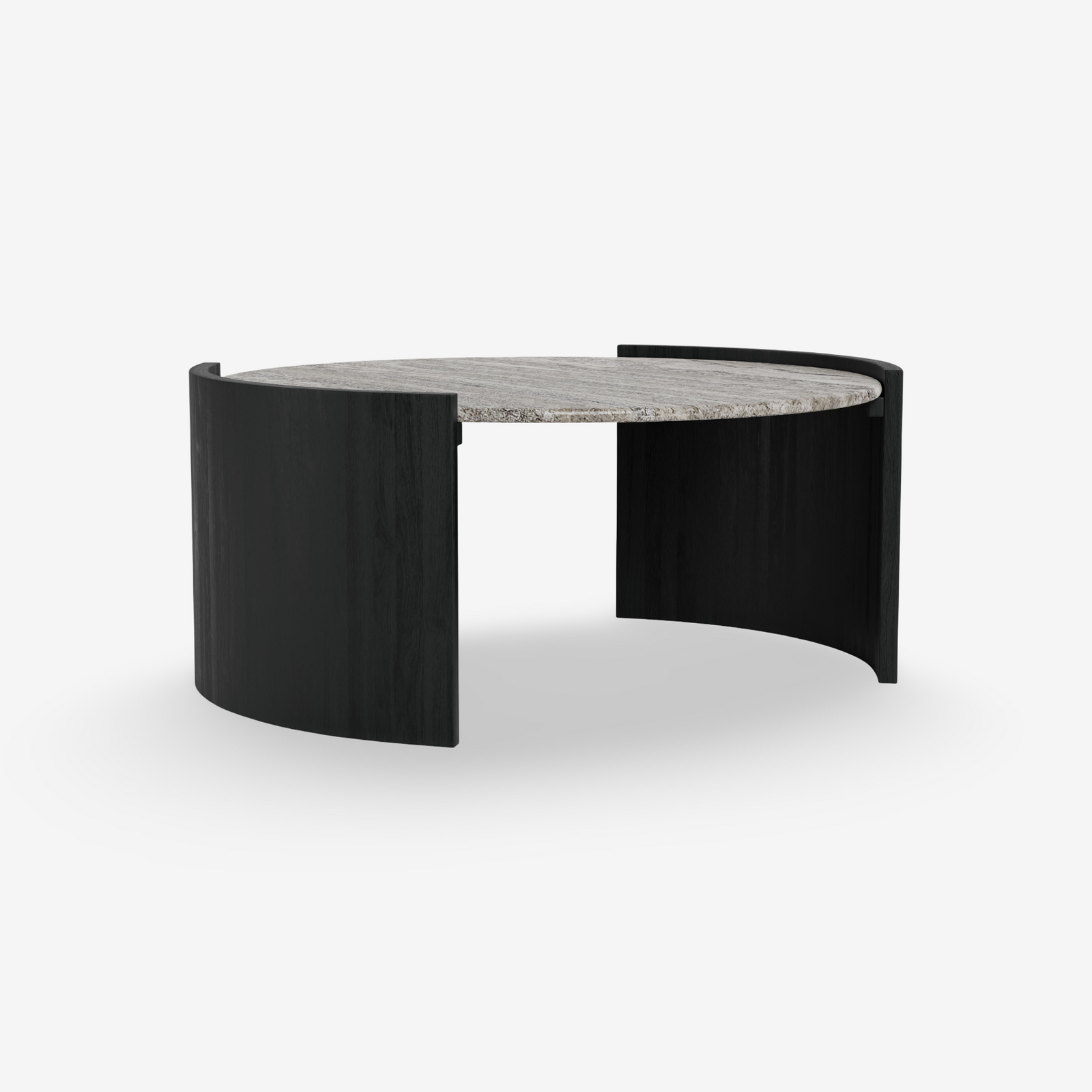 REXO | שולחן סלון עגול משיש ועץ מנגו, קוטר 95 ס"מ - KUALA