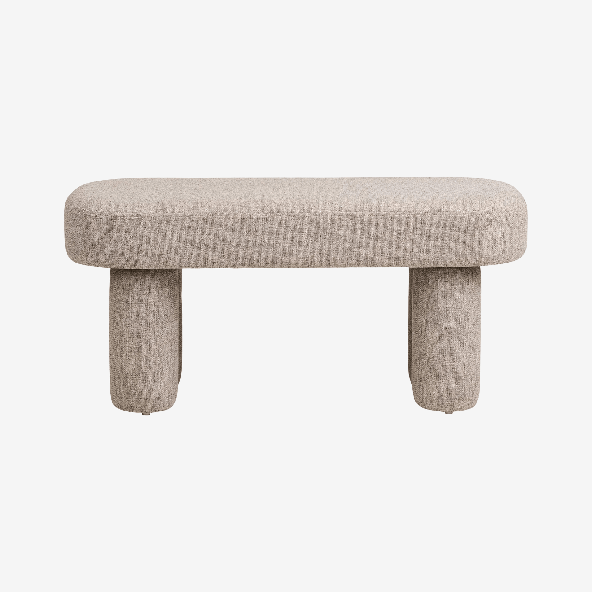 SIBE | ספסל אובלי מרופד בבד אריג בגוון חול - KUALA