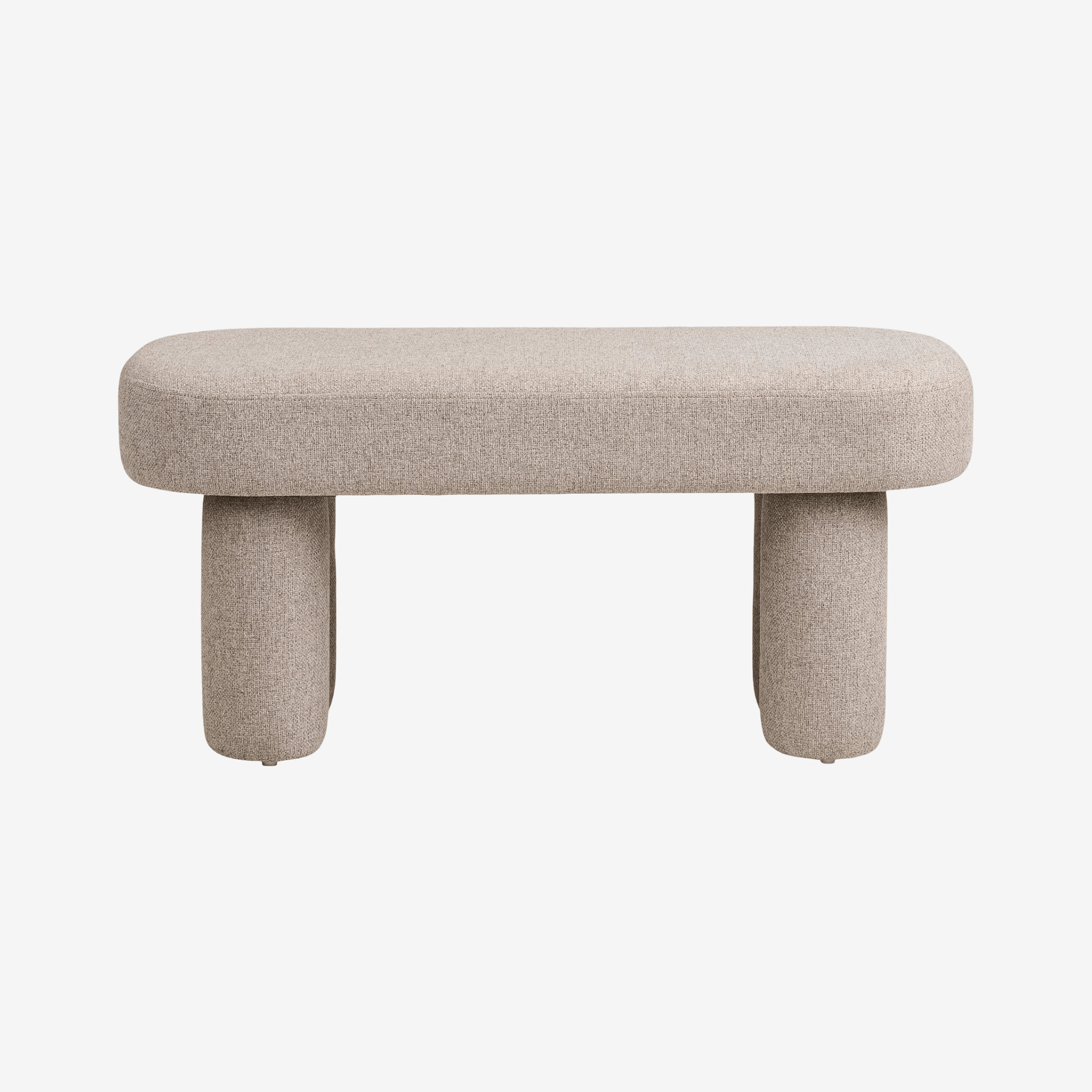 SIBE | ספסל אובלי מרופד בבד אריג בגוון חול - KUALA