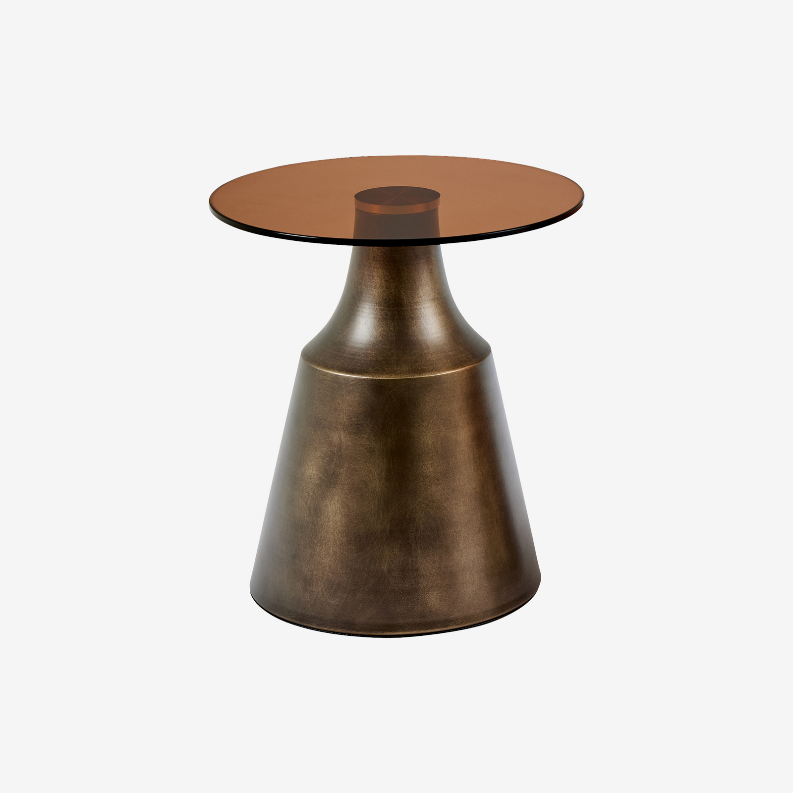 NELE | שולחן צד עגול מזכוכית ומתכת, מגיע בשני גדלים