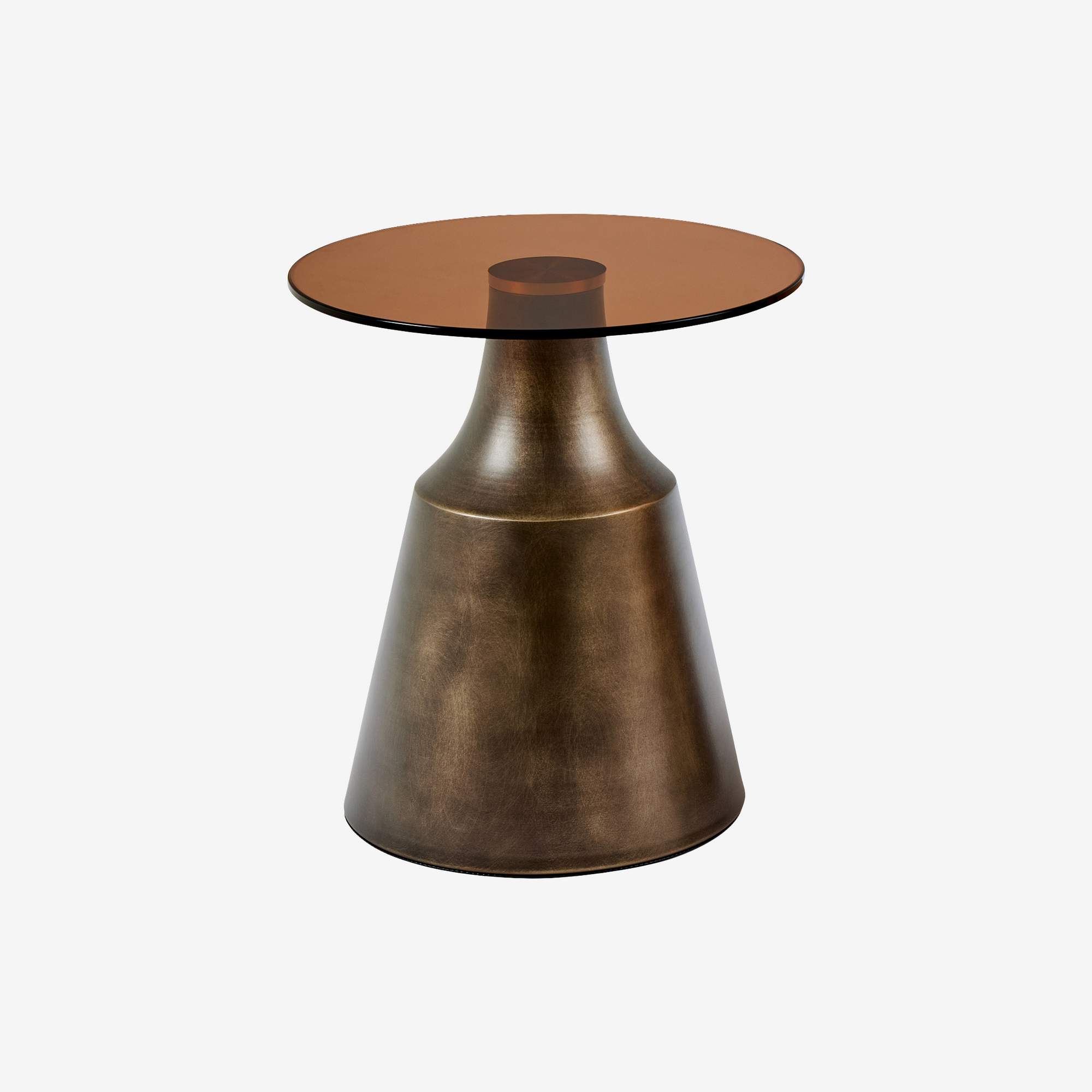 NELE | שולחן צד עגול מזכוכית ומתכת, מגיע בשני גדלים - KUALA