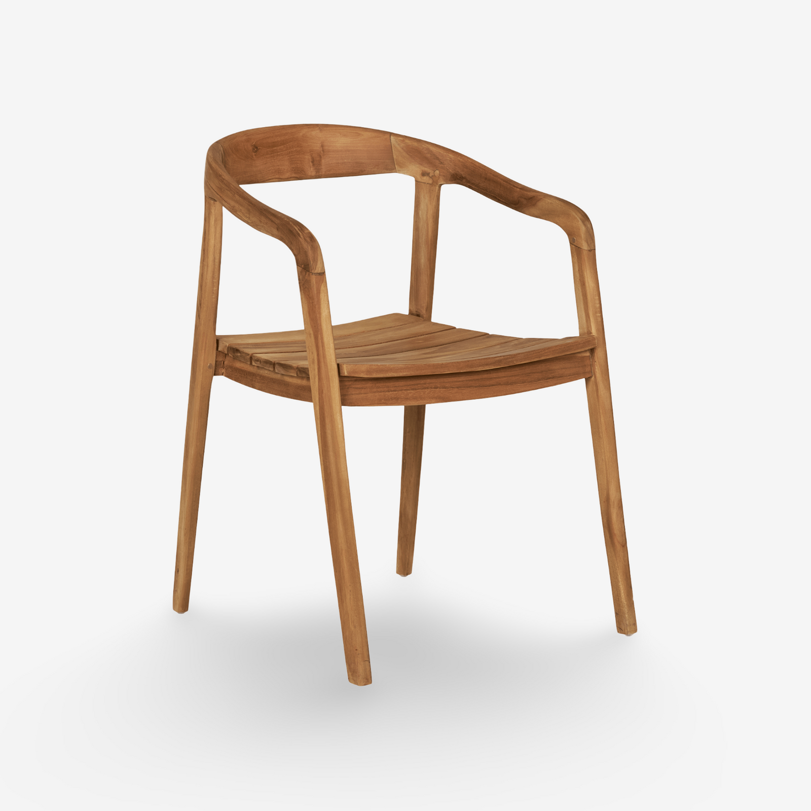 FRIKA | כיסא אוכל מעץ טיק, מעוצב בסגנון מעוגל - KUALA