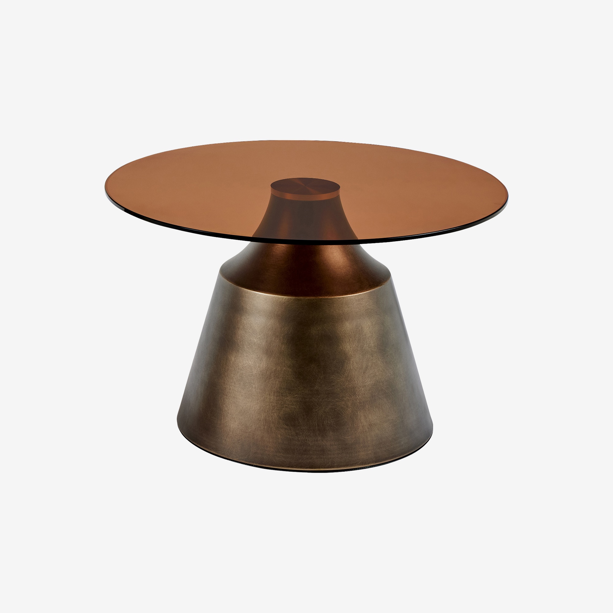 NELE | שולחן צד עגול מזכוכית ומתכת, מגיע בשני גדלים - KUALA