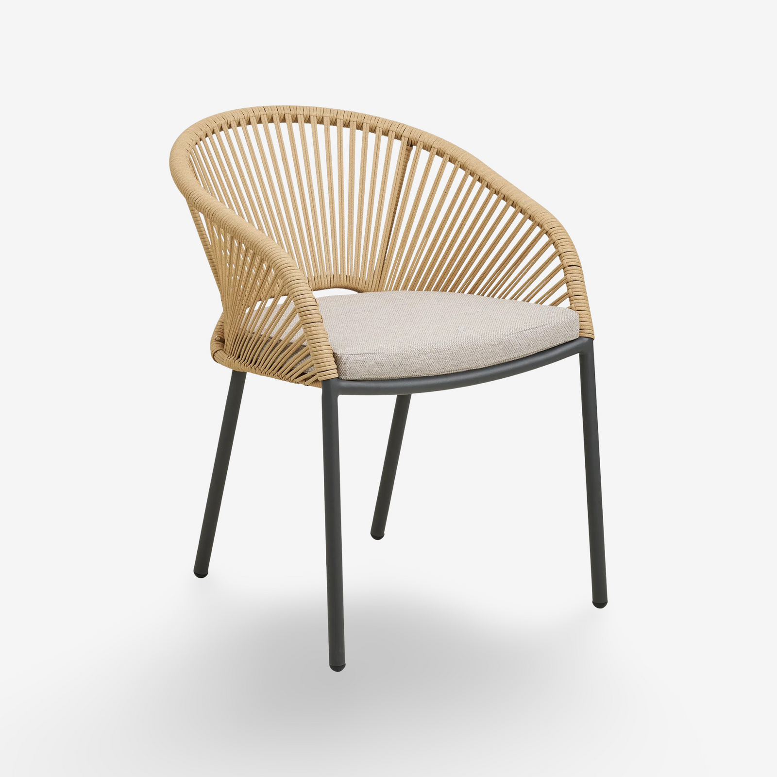 ARVE | כיסא אוכל מאלומיניום בשילוב חבלים - KUALA