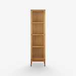 SURI | ספרית מדפים צרה מעץ וזכוכית עם דלת - KUALA