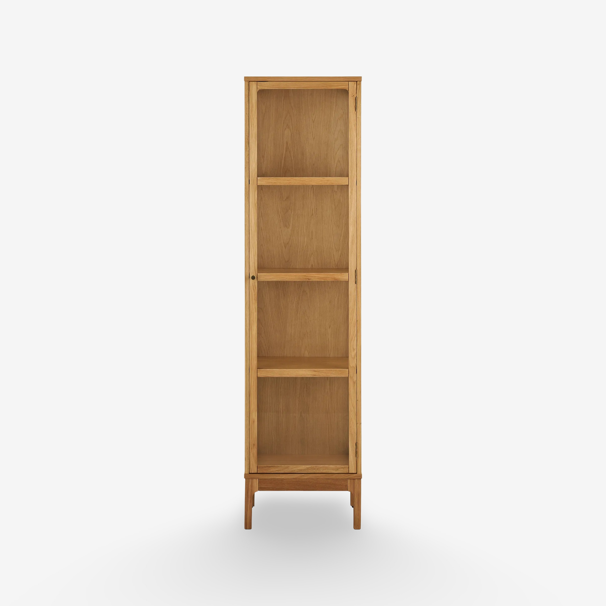 SURI | ספרית מדפים צרה מעץ וזכוכית עם דלת - KUALA