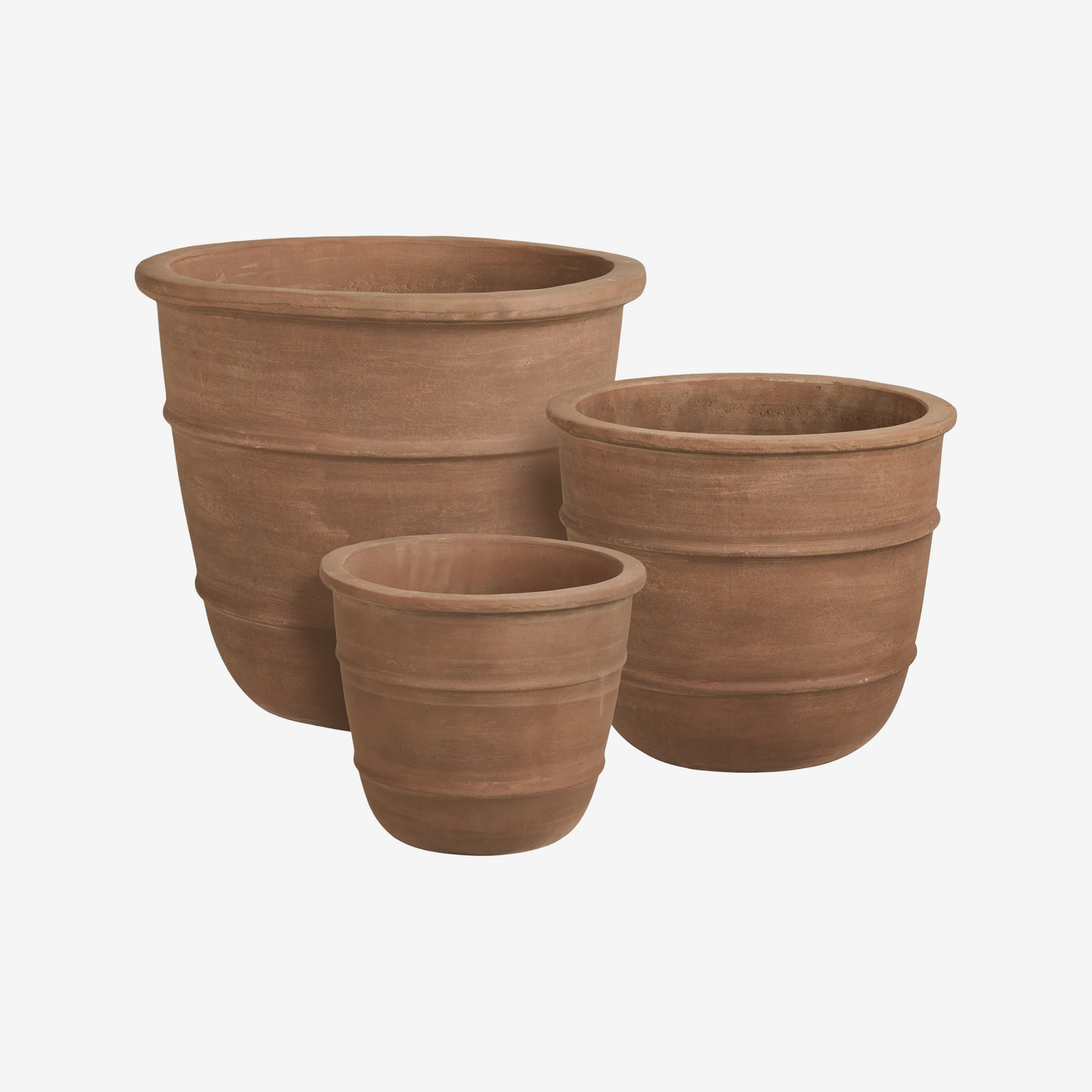 DEN | סט שלושה עציצים מחרס בגוון חום - KUALA