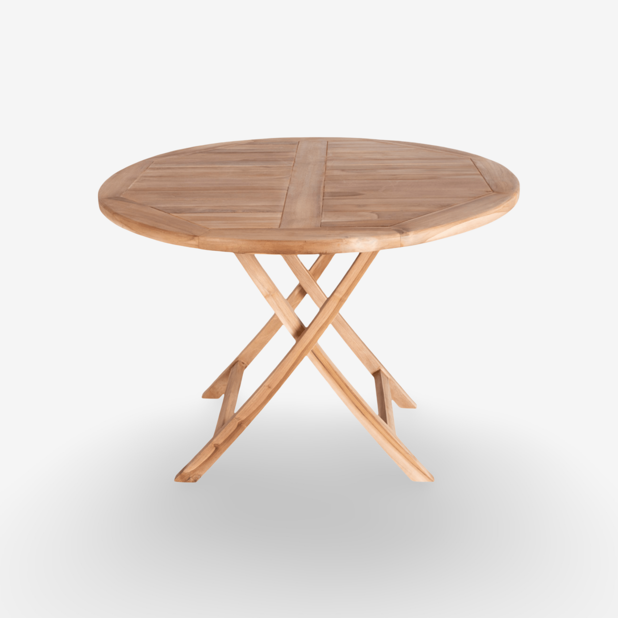 HALYA | שולחן אוכל עגול ומתקפל מעץ טיק - KUALA