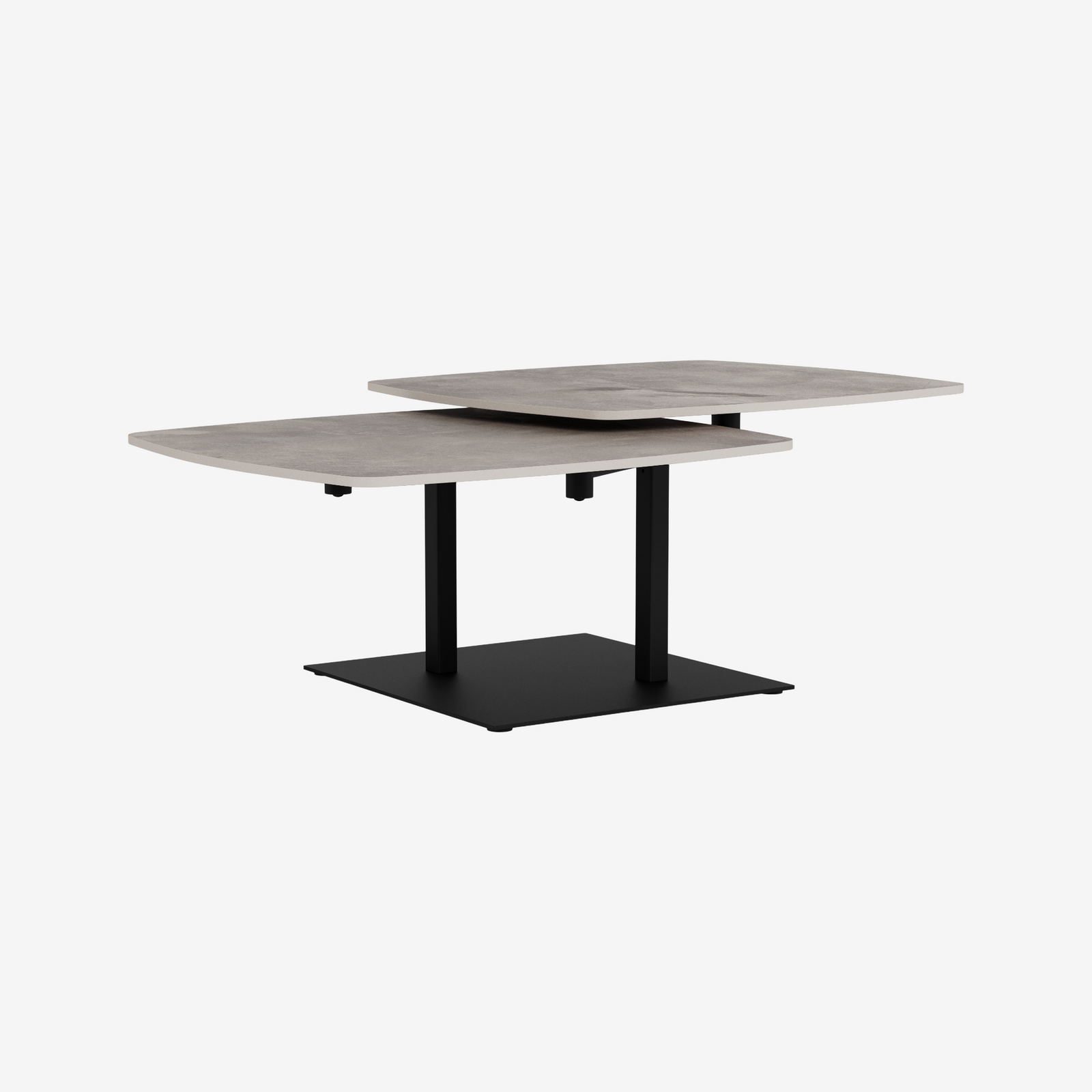 TOZE | שולחן סלון מלבני מקרמיקה ומתכת, 128/70 ס"מ