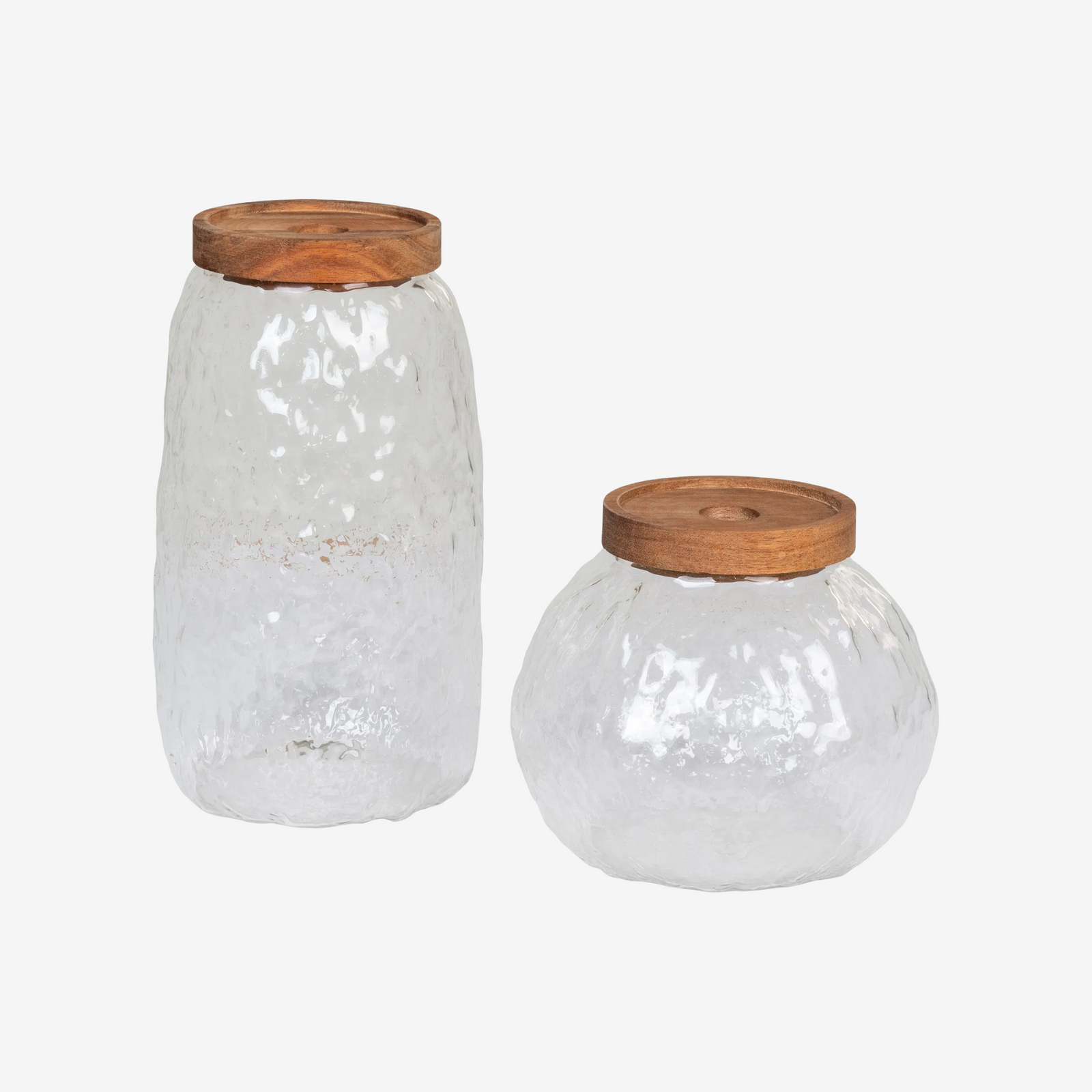 CAVA | סט צנצנות זכוכית עם מכסה עץ - KUALA