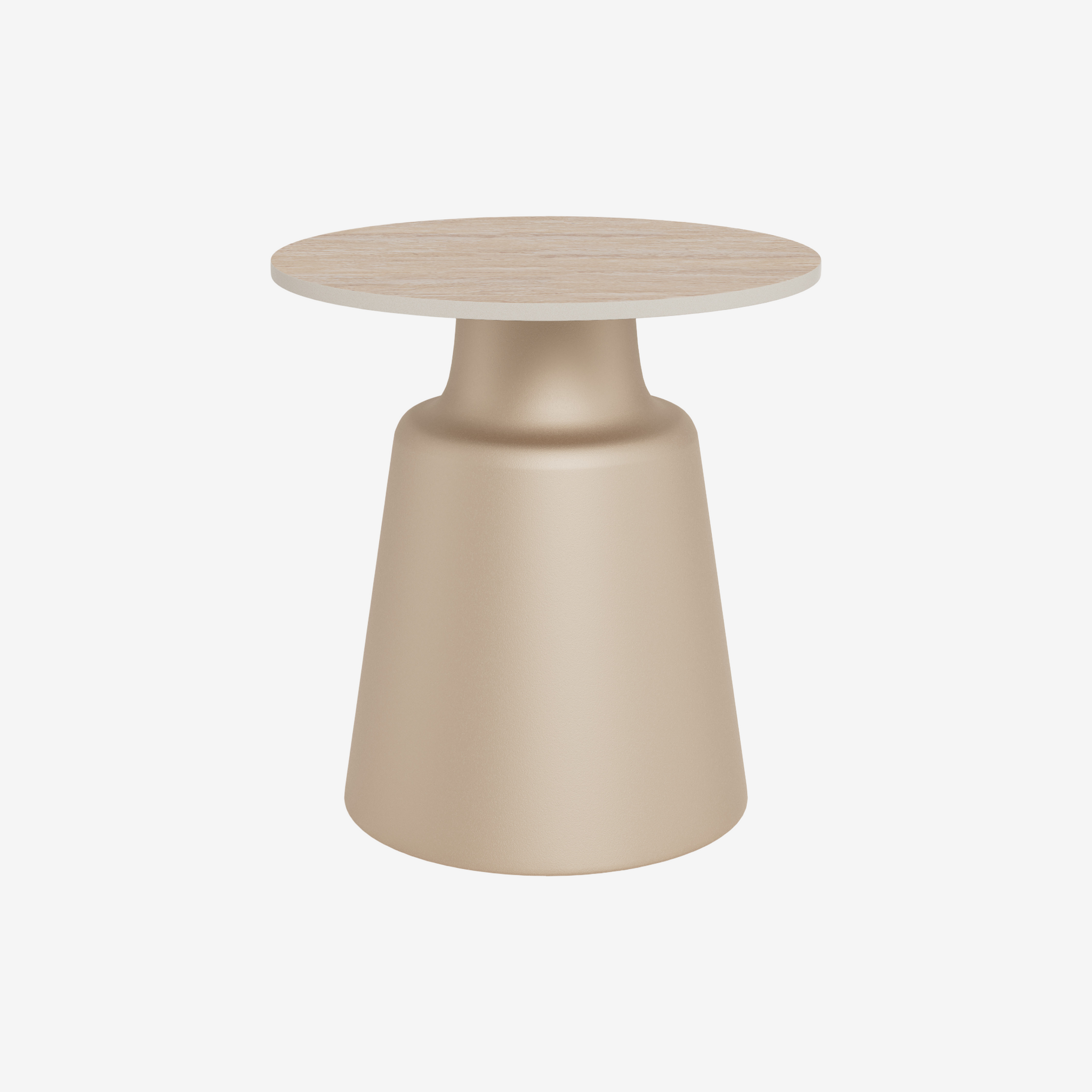 KIZENI | שולחן צד עגול מקרמיקה ומתכת, קוטר 45 ס"מ - KUALA