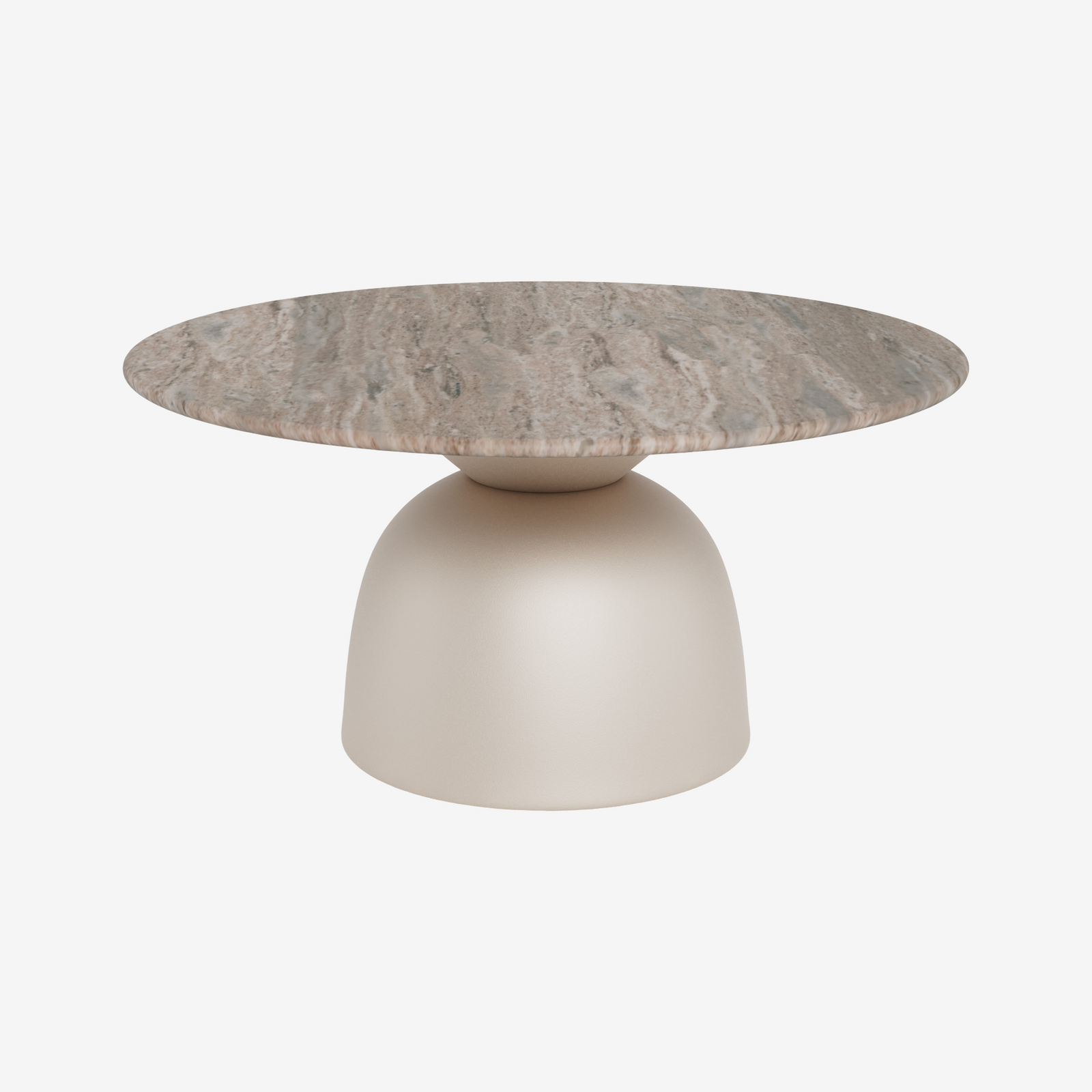 YEMO | שולחן סלון עגול מקרמיקה ומתכת, קוטר 80 ס"מ