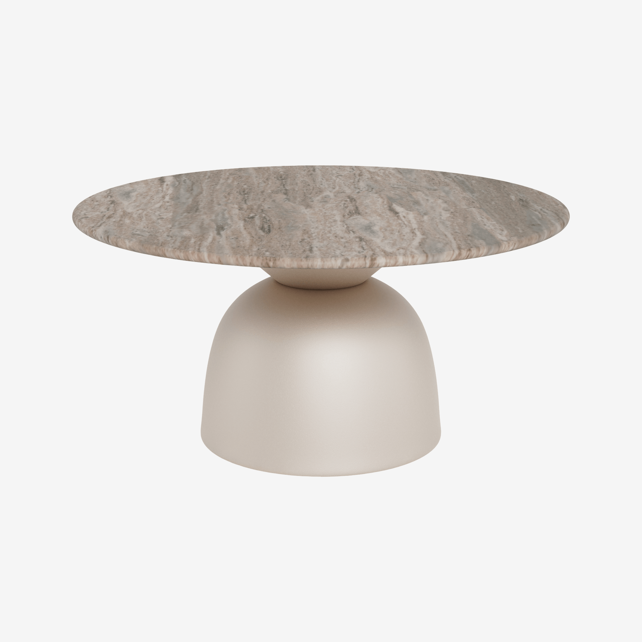 YEMO | שולחן סלון עגול מקרמיקה ומתכת, קוטר 80 ס"מ