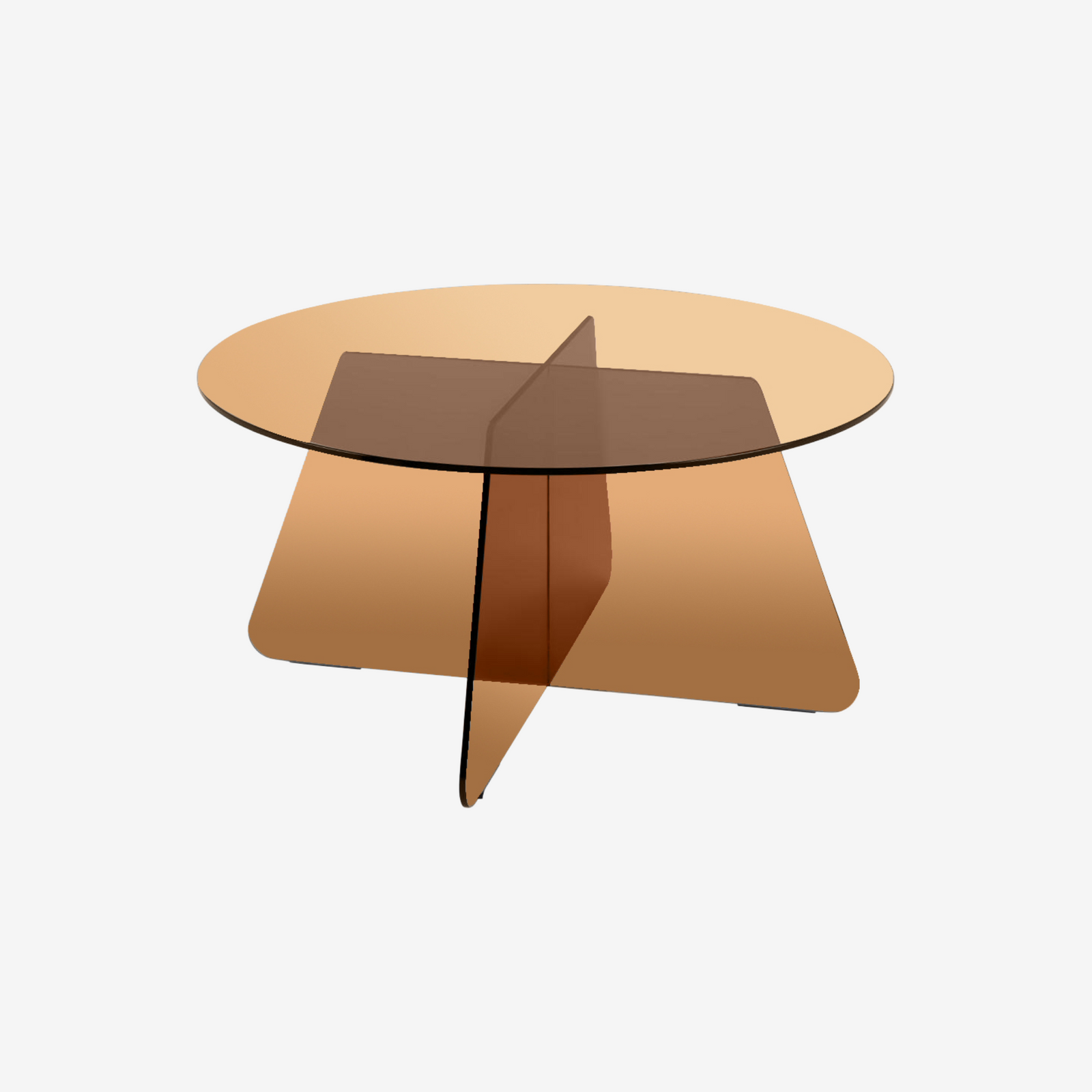 ﻿SAYA | שולחן סלון עגול מזכוכית, קוטר 80 ס"מ