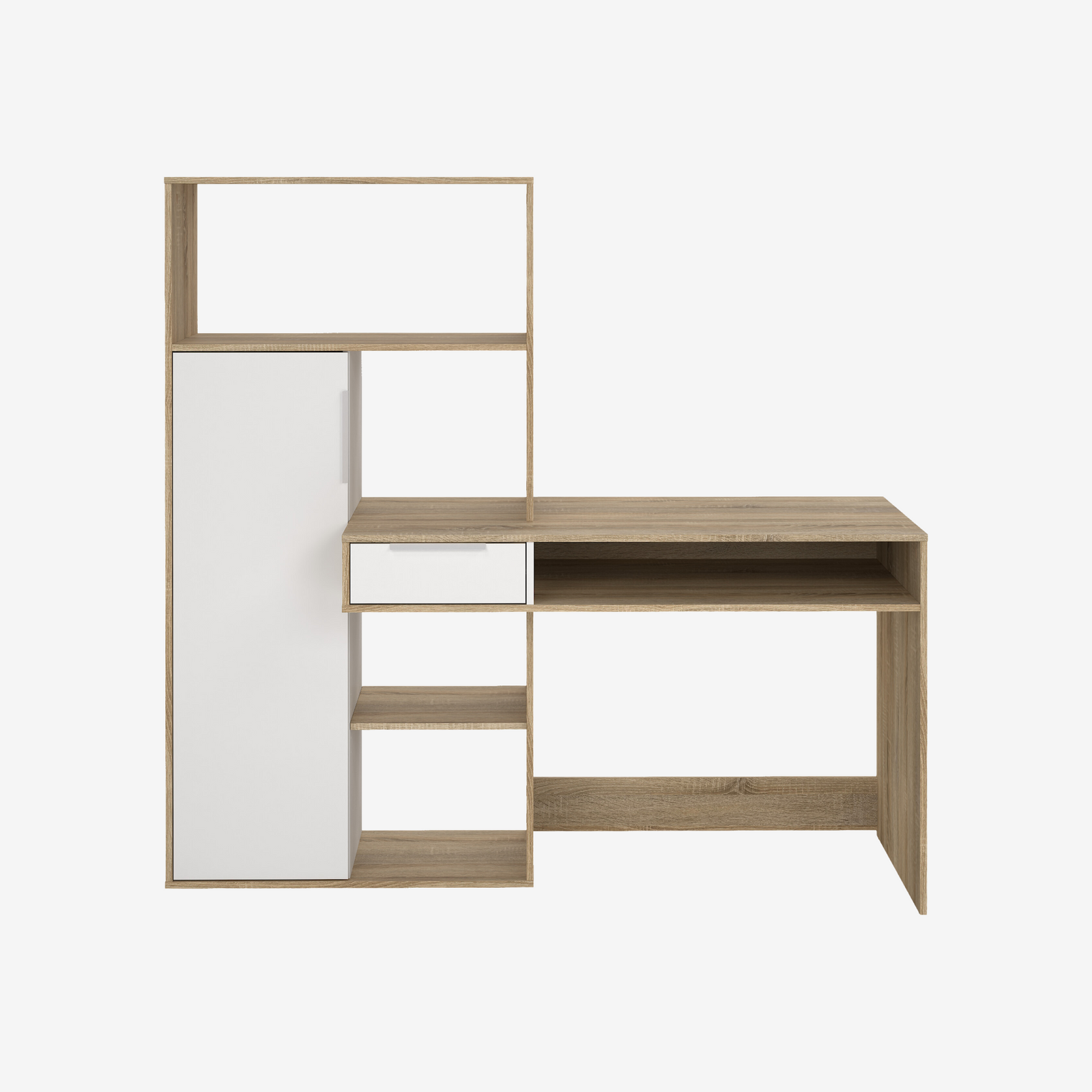 SUYIRE | שולחן עבודה מעץ עם מגירה ומדפים פתוחים וסגורים, 163 ס"מ