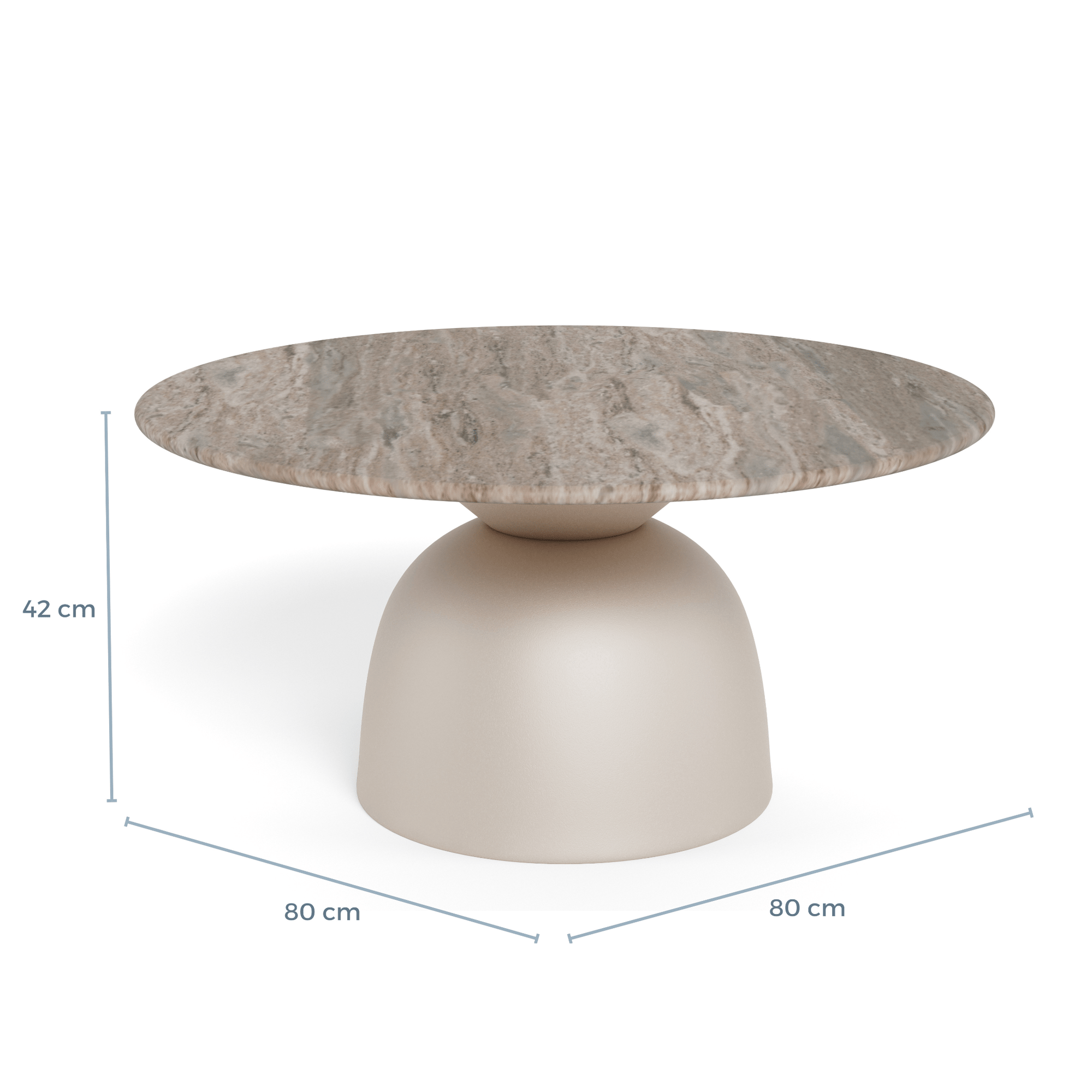 YEMO | שולחן סלון עגול מקרמיקה ומתכת, קוטר 80 ס"מ