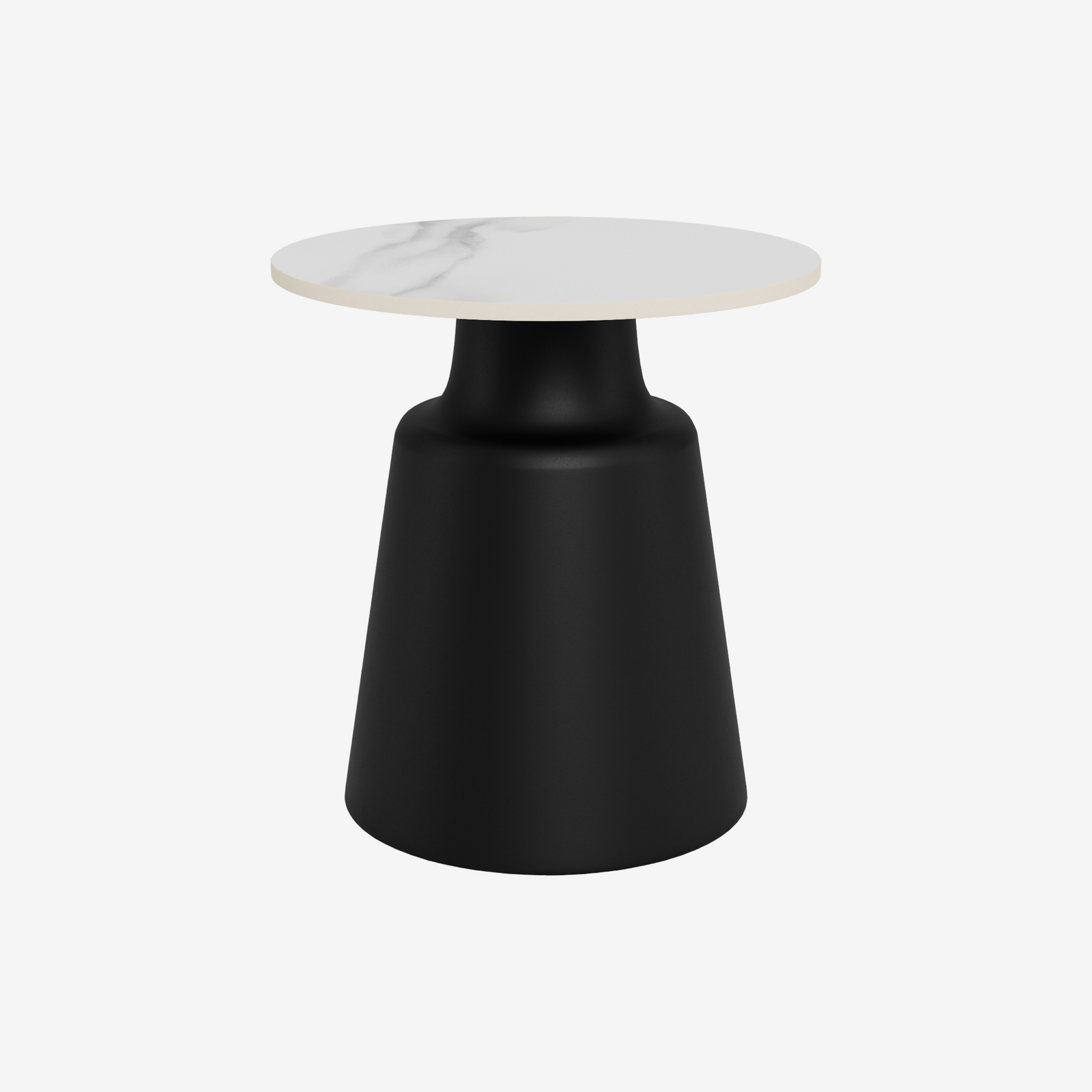 YUMIKA | שולחן צד עגול מקרמיקה ומתכת, קוטר 45 ס"מ