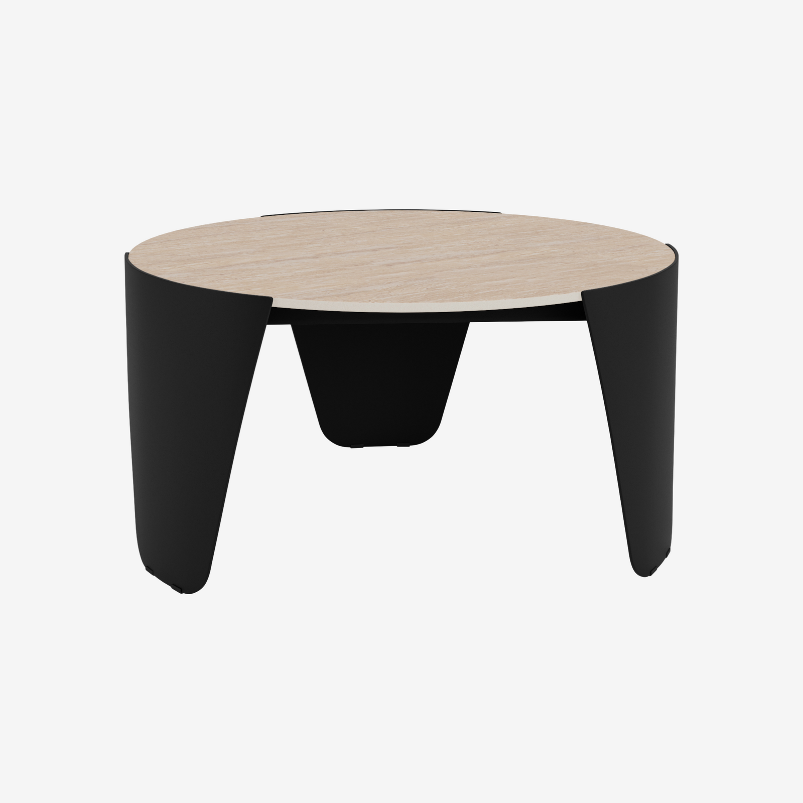 SEYIBA | שולחן סלון עגול מקרמיקה ומתכת, קוטר 80 ס"מ