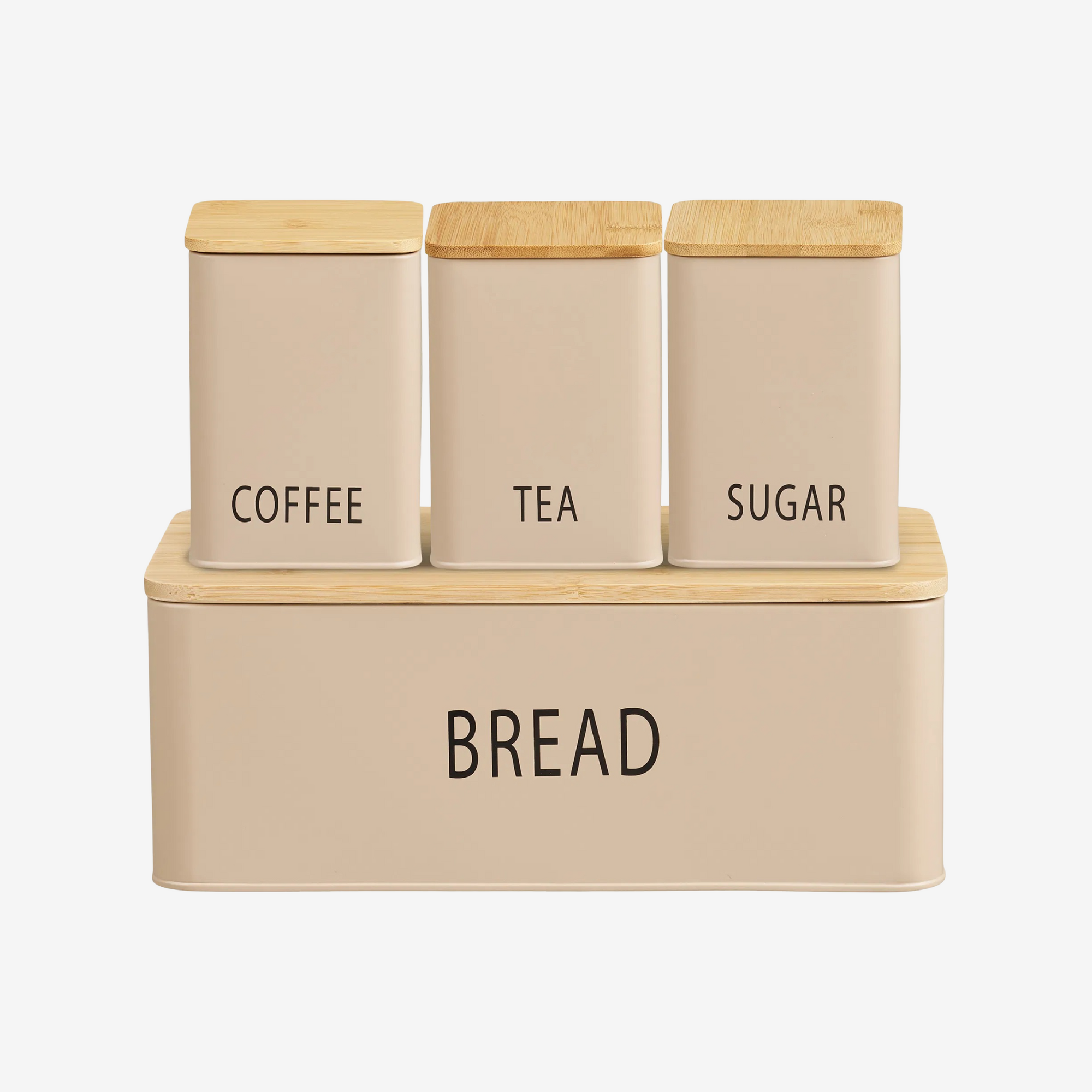 BERO | סט קפה תה סוכר וקופסת לחם ממתכת ובמבוק - KUALA