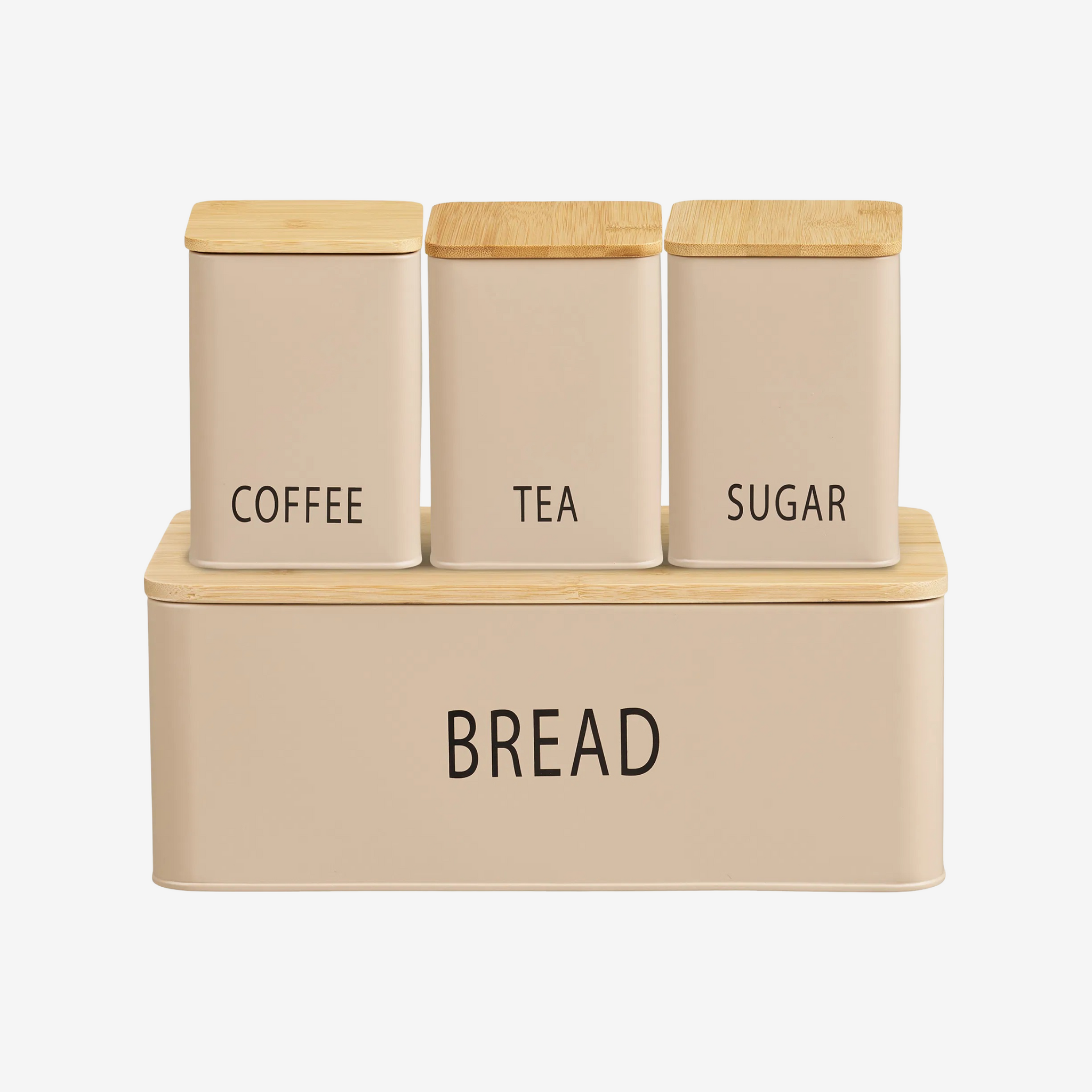 BERO | סט קפה תה סוכר וקופסת לחם ממתכת ובמבוק - KUALA