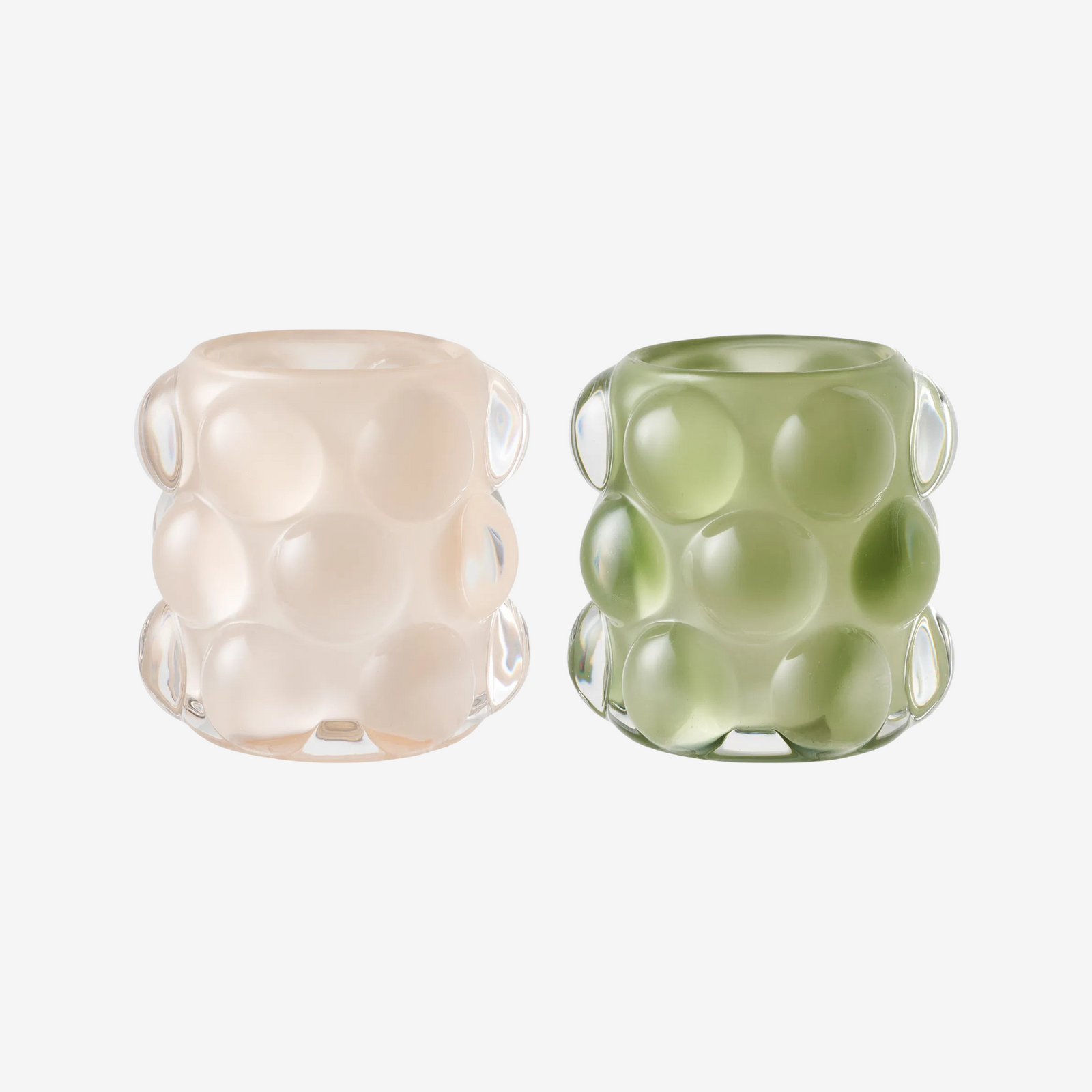 PLANX | 'סט פמוטי זכוכית בגווני ירוק ובז - KUALA