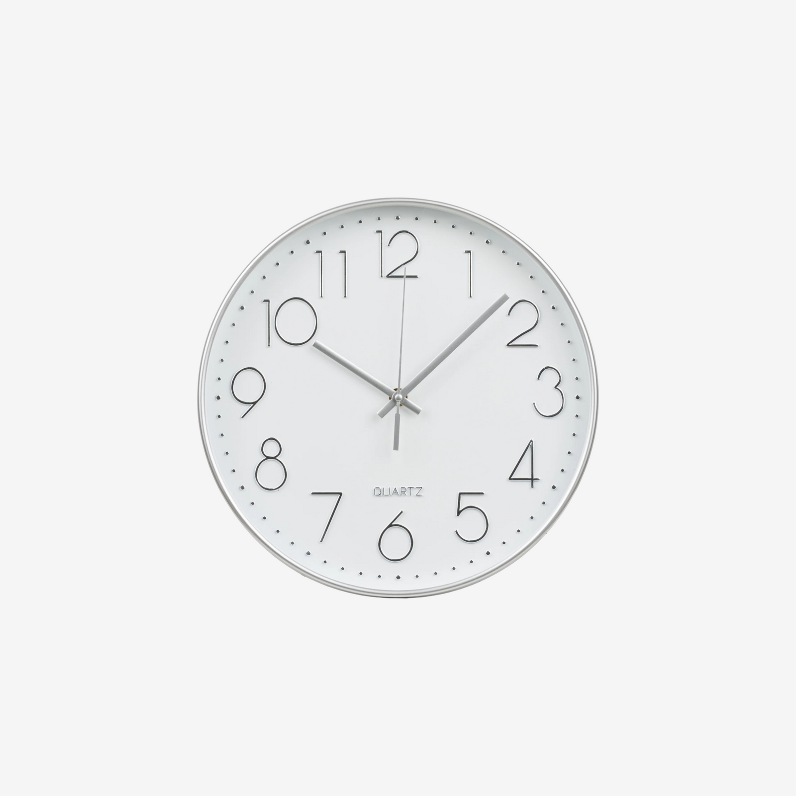 MERA | שעון קיר עגול בגווני לבן וכסוף - KUALA