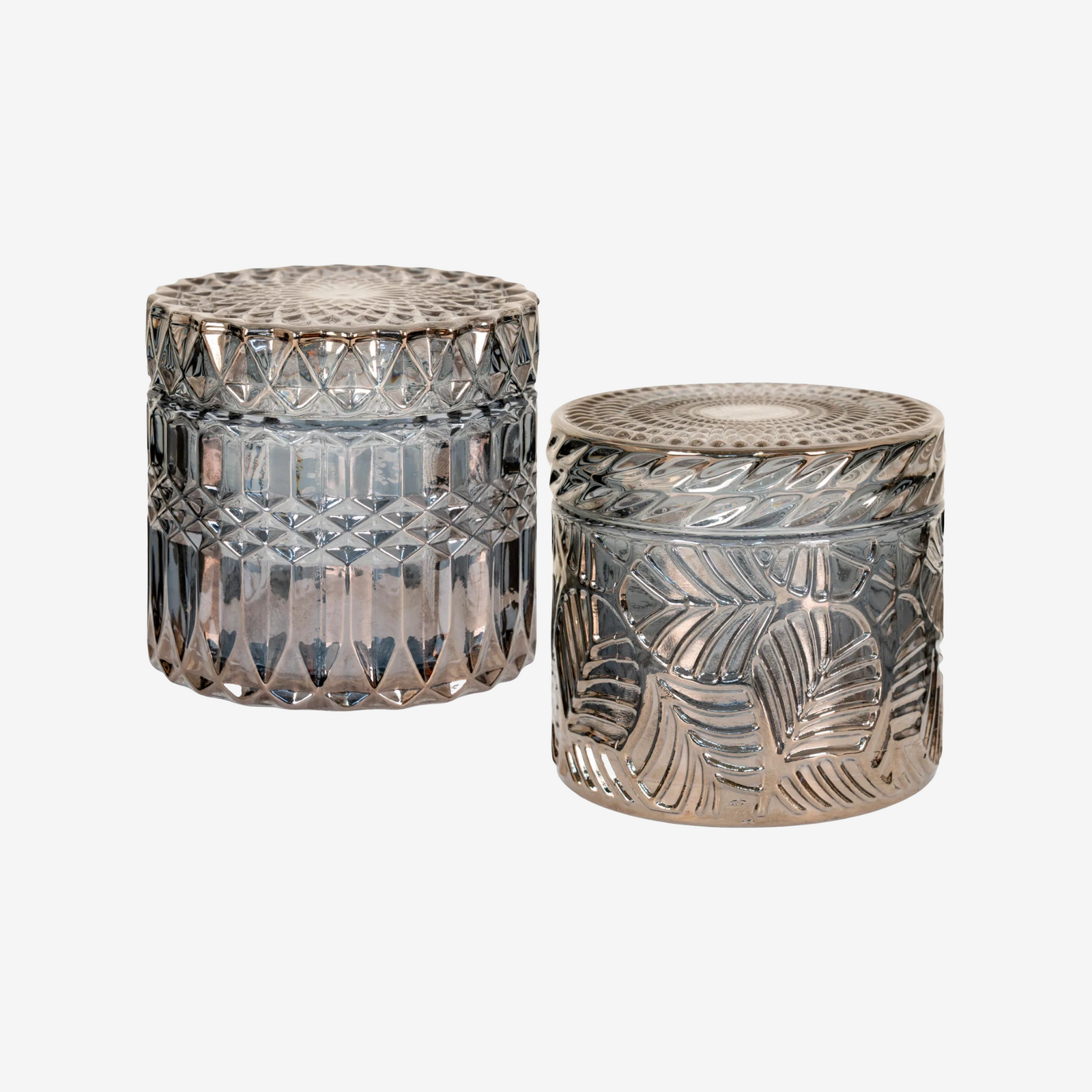 NAVO | סט צנצנות זכוכית דקורטיביות בגוון מעושן - KUALA