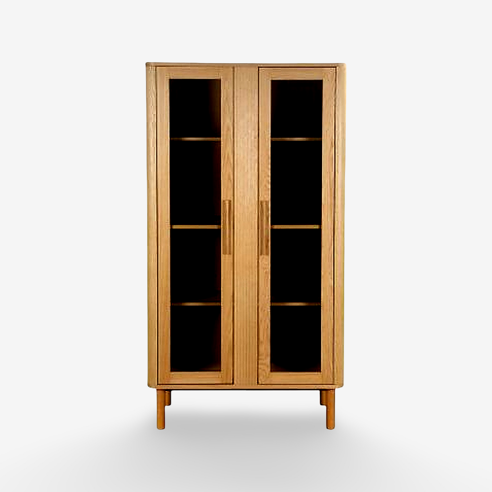 HUSHA | ארון דלתות פתיחה מעץ בשילוב זכוכית שקופה - KUALA