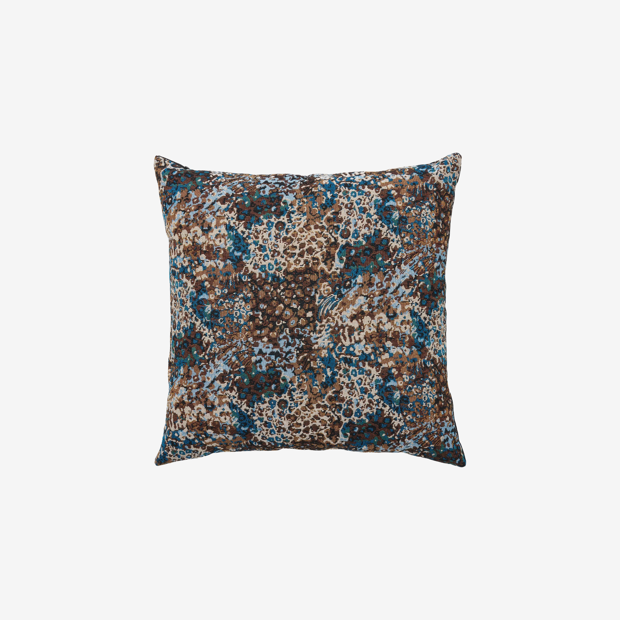 CANO | כרית נוי עם הדפס מופשט בגווני כחול וחום - KUALA