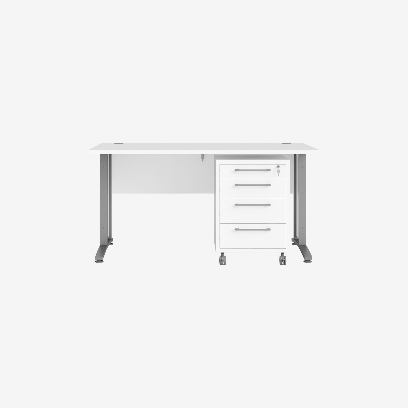 MILANI | שולחן עבודה ושידת מגירות ממלמין ומתכת, 150 ס"מ