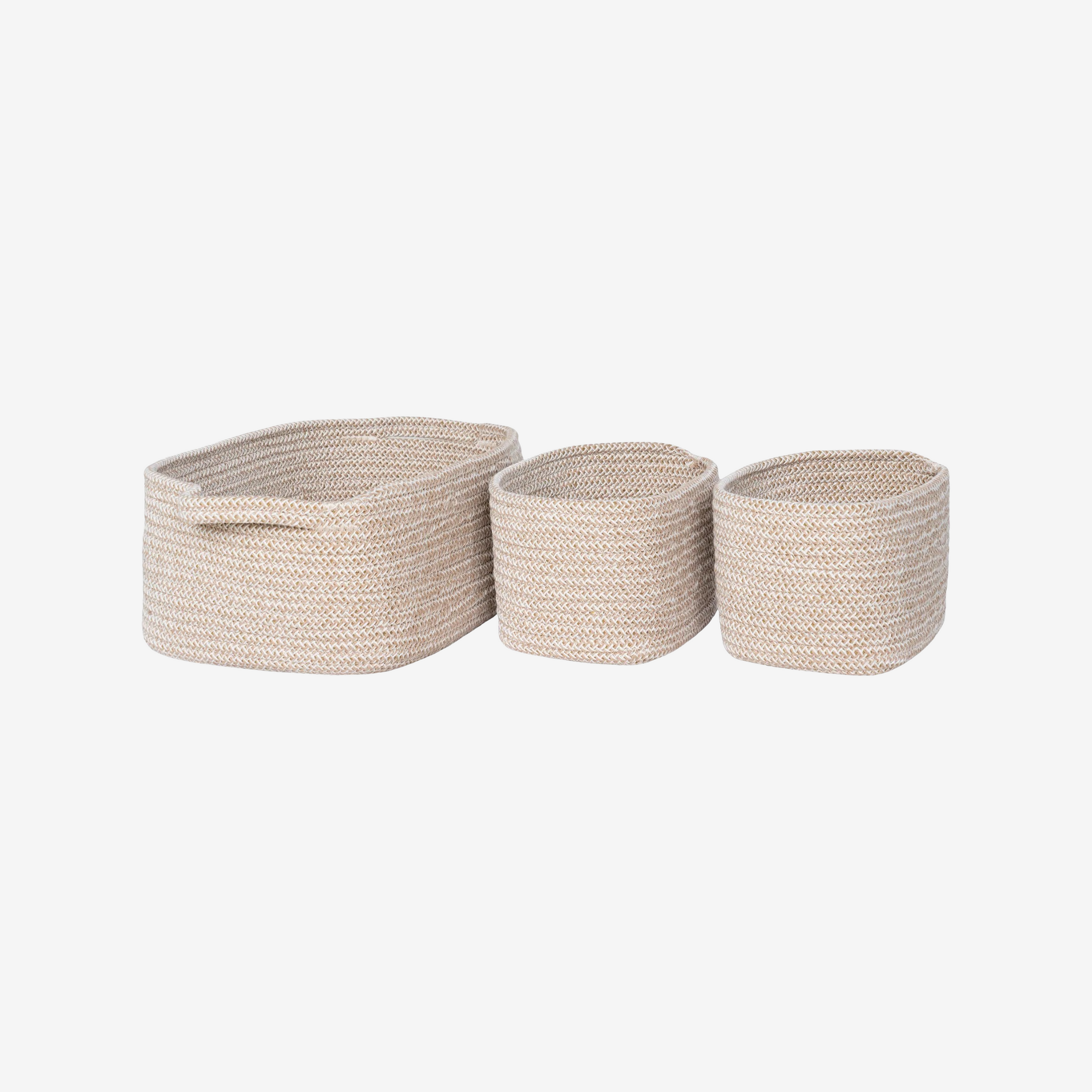 HANO | 'סט סלסלות אחסון מכותנה בגוון בז - KUALA