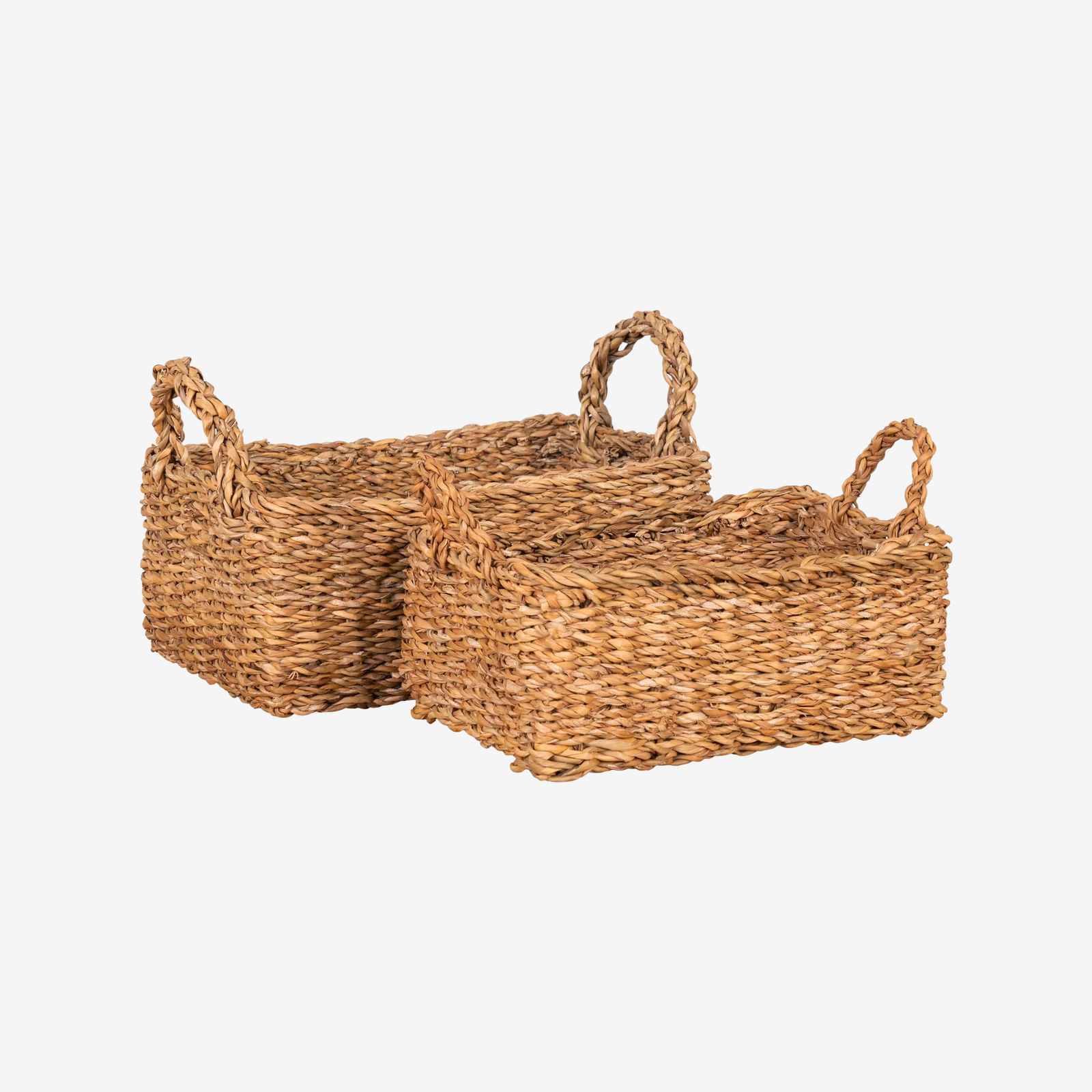 HARA | סט סלסלות מלבניות עם ידיות בגוון טבעי - KUALA