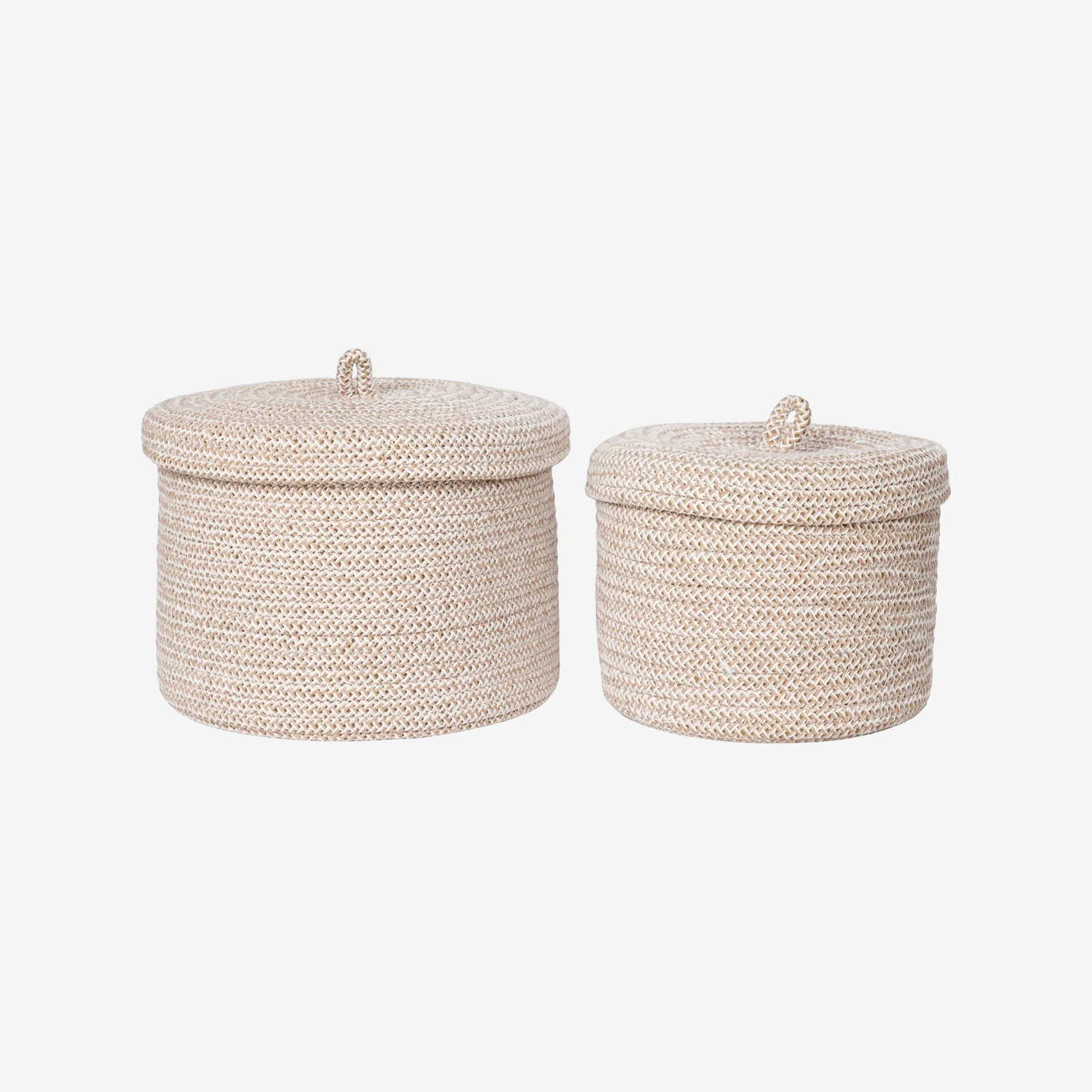 GILO | 'סט סלסילות מכותנה עם מכסה בגוון בז