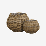 FILO | סט עציצים עגולים מראטן בגוון טבעי - KUALA