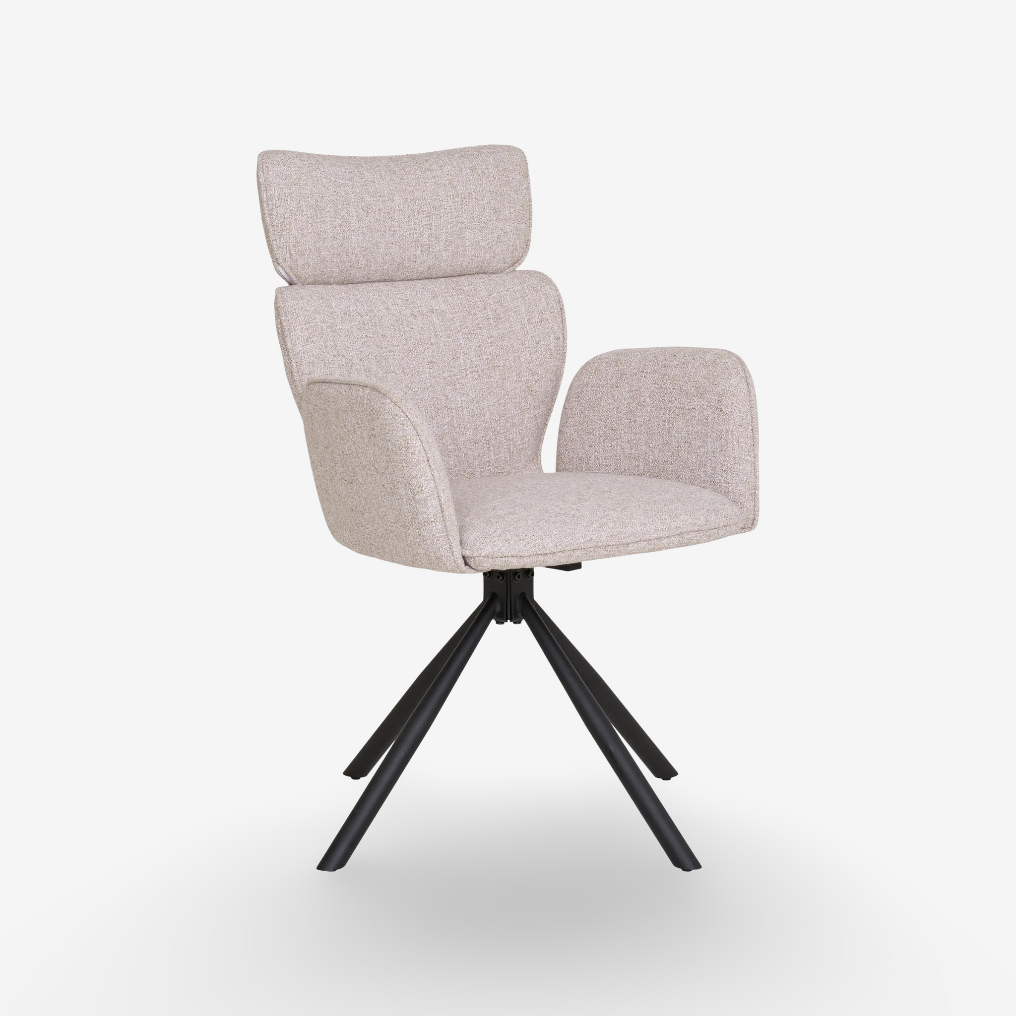 NOTEX | כיסא מסתובב מרופד בבד אריג בשילוב רגלי מתכת - KUALA