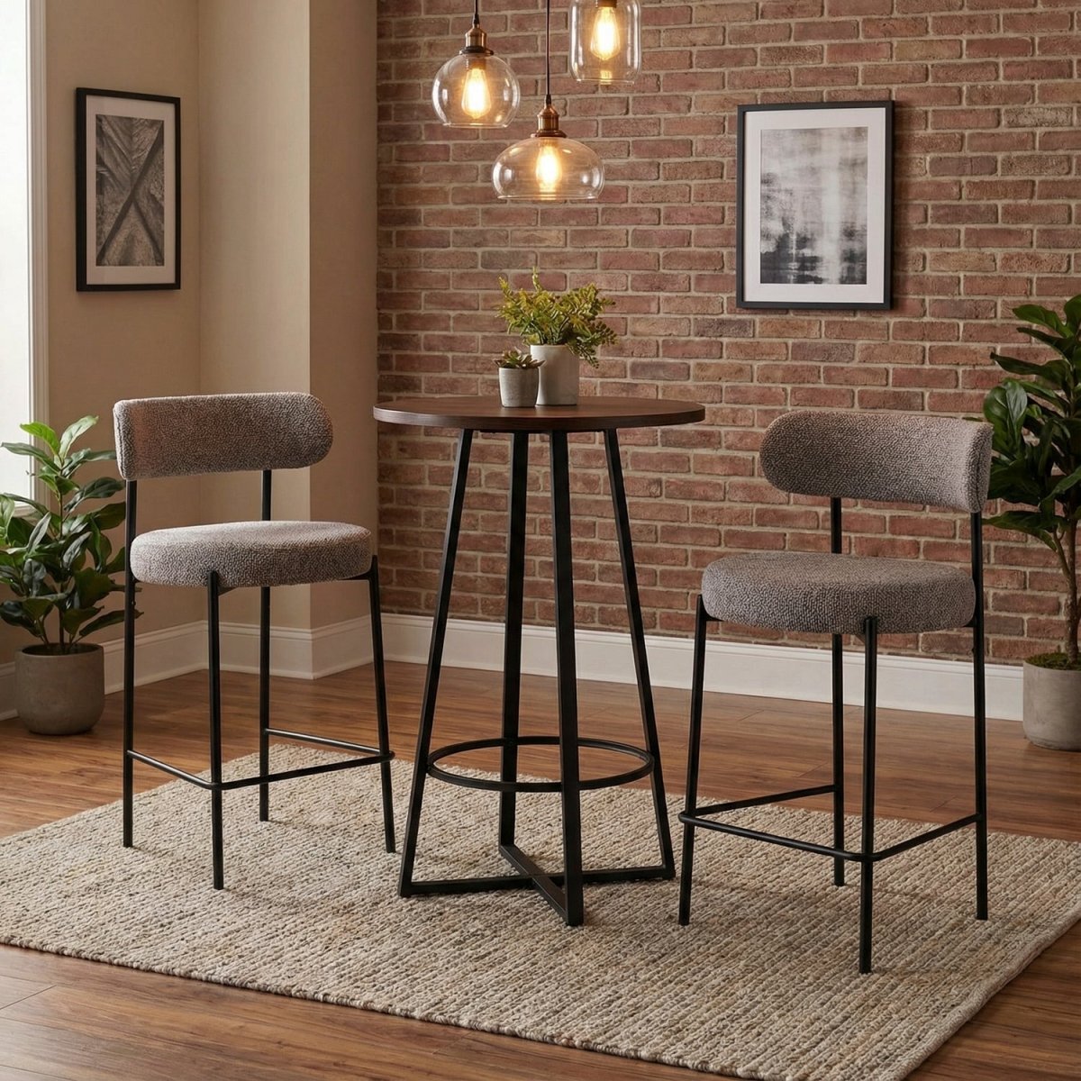 ROLFO | כיסא בר מרופד בבד אריג בשילוב מתכת - KUALA