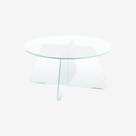 SAYA | שולחן סלון עגול מזכוכית, קוטר 80 ס"מ - KUALA