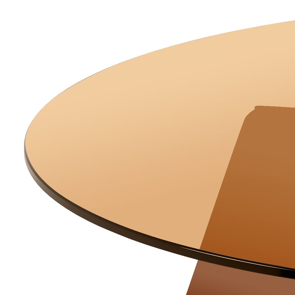 SAYA | שולחן סלון עגול מזכוכית, קוטר 80 ס"מ - KUALA