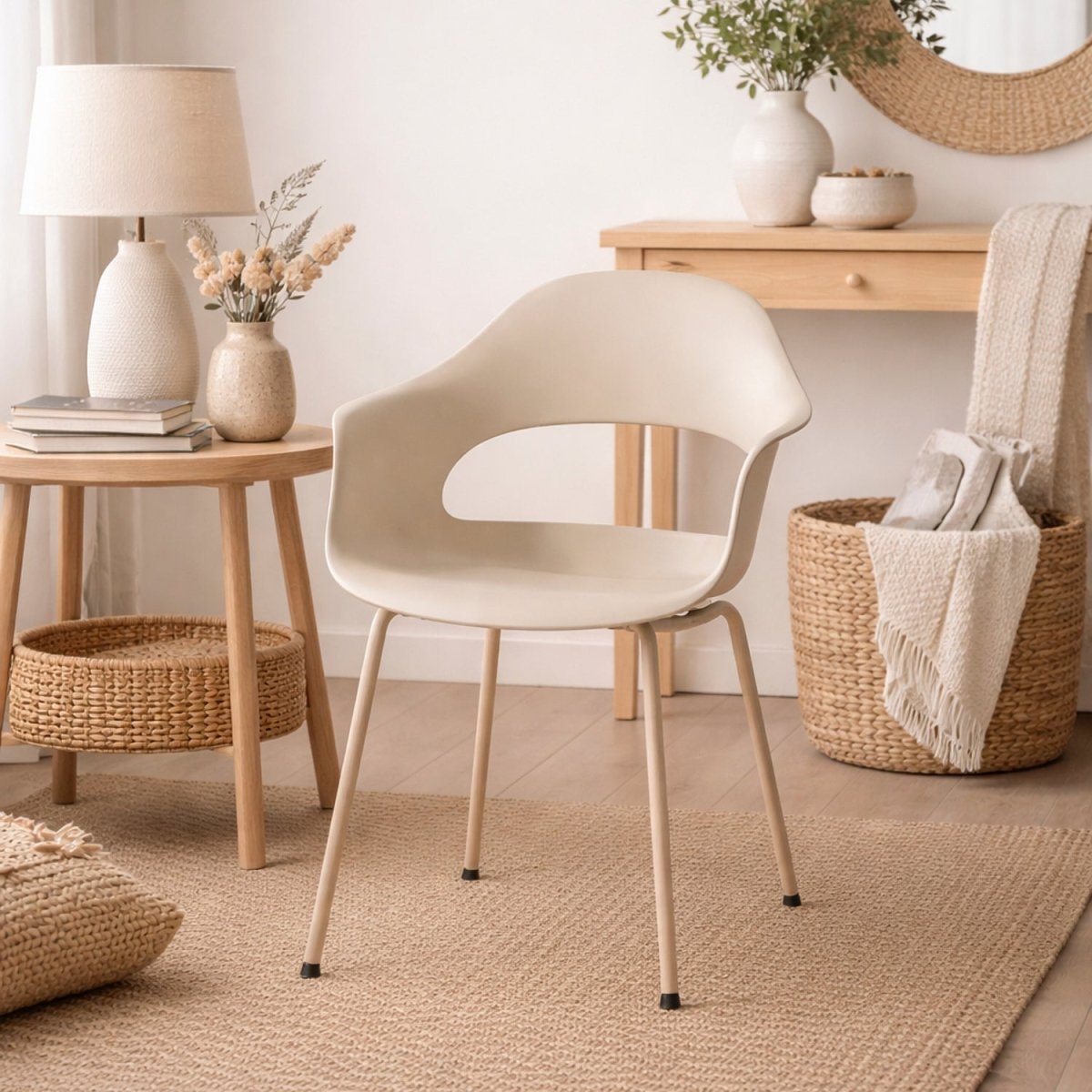 SIVOTEK | כיסא אוכל פולימרי מעוצב בסגנון מעוגל - KUALA