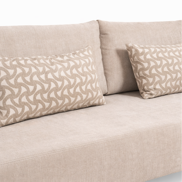 ENZO | ספה תלת מושבית מרופדת בבד אריג - KUALA