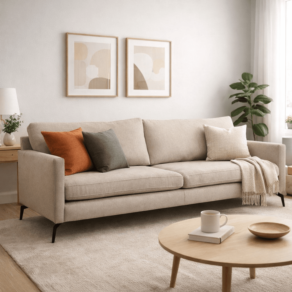 SOLOVA | ספה דו מושבית מודרנית מרופדת בבד אריג - KUALA