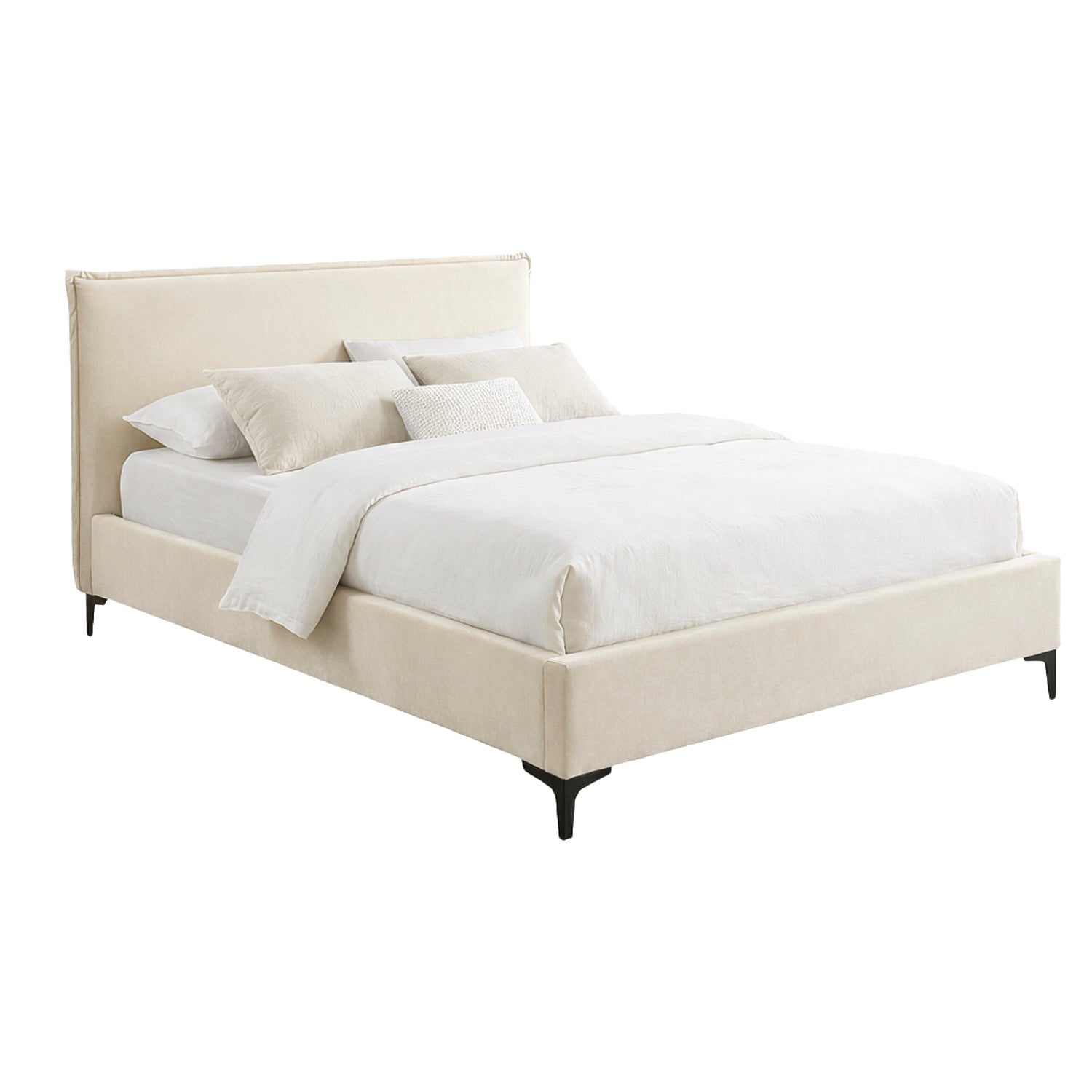 STENMAR | מיטה זוגית מרופדת בבד אריג