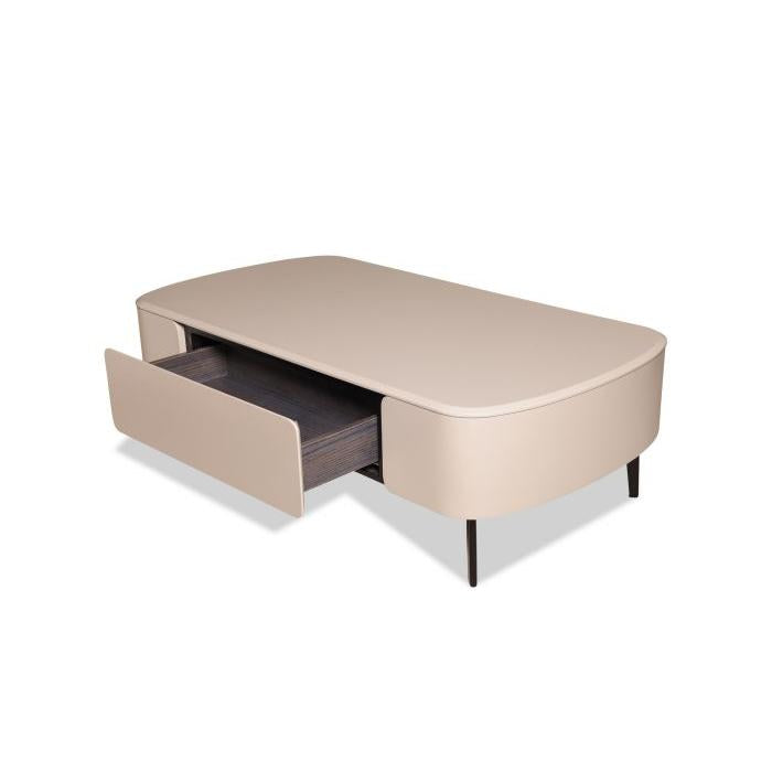 GLASSI | שולחן סלון אובלי מעץ עם מגירה, 130/70 ס"מ - KUALA