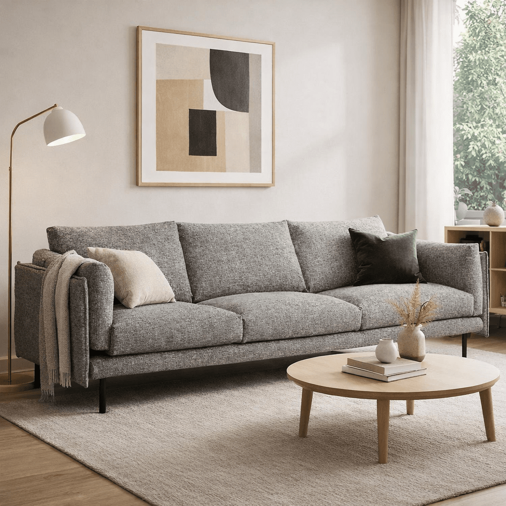 SVALO | ספה תלת מושבית מודרנית מרופדת בבד אריג - KUALA