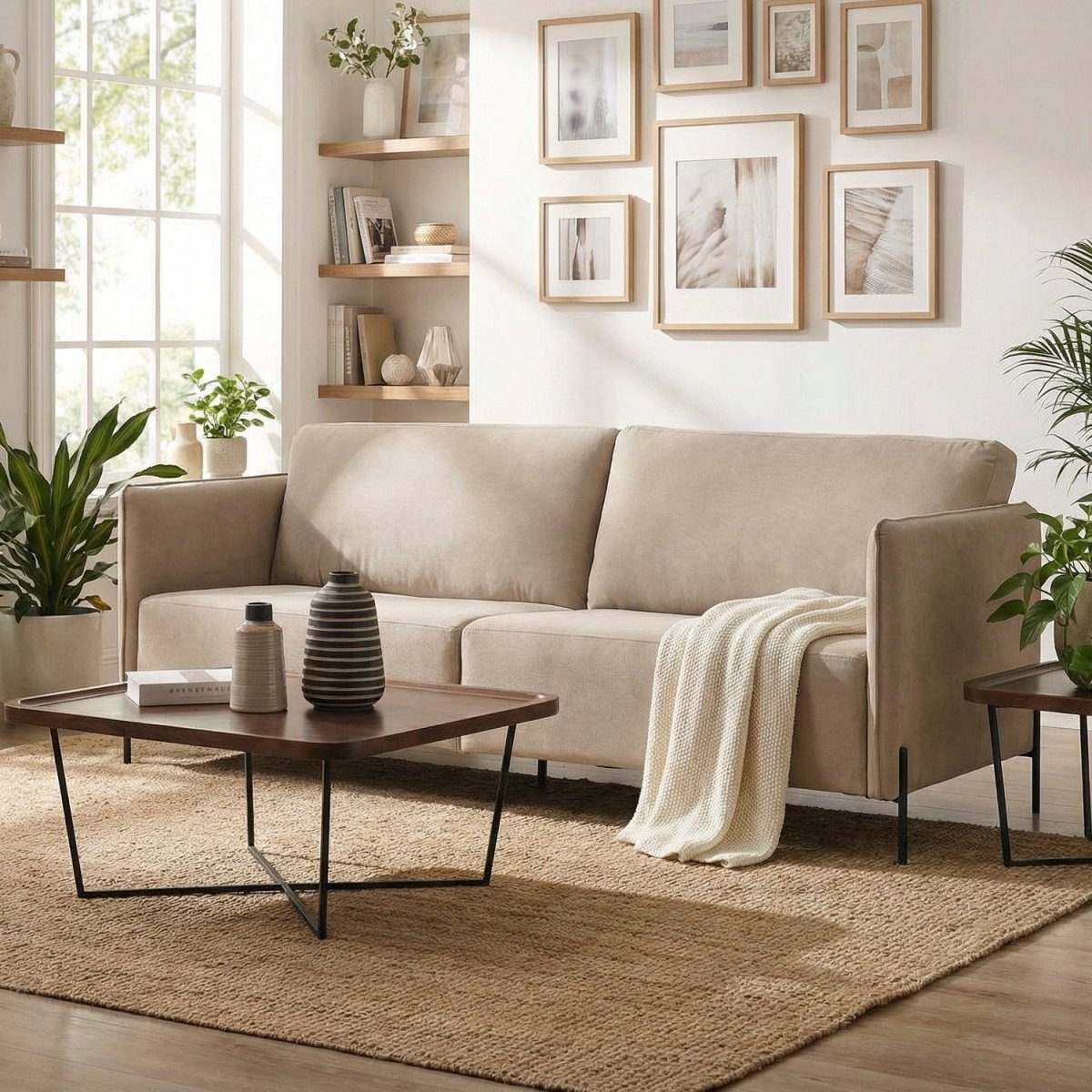 TROGOR | ספה תלת מושבית מודרנית מרופדת בבד אריג - KUALA