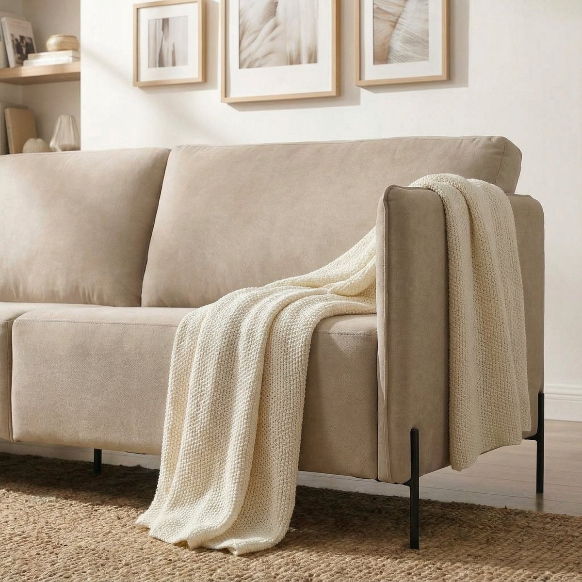 TROGOR | ספה תלת מושבית מודרנית מרופדת בבד אריג - KUALA