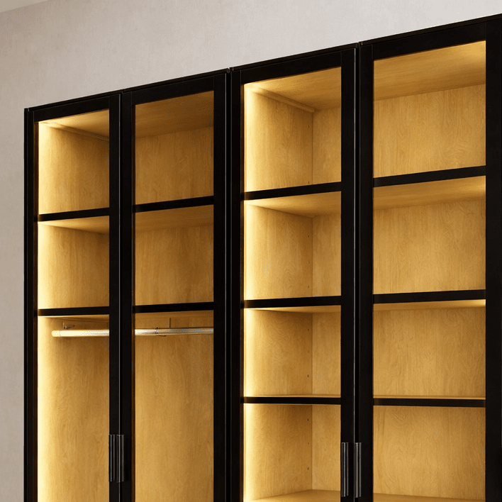 ULFORSA | ארון דלתות פתיחה ממלמין בשילוב זכוכית שקופה - KUALA