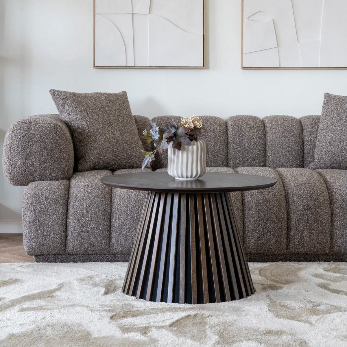 VARU | ספה סקנדינבית מרופדת בבד דמוי צמר, 226 ס"מ - KUALA