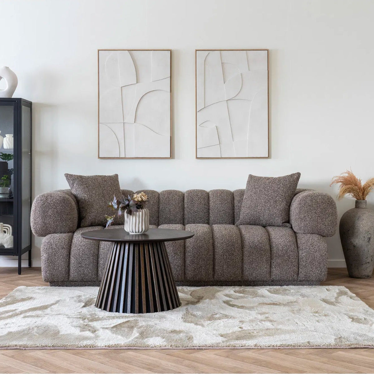 VARU | ספה סקנדינבית מרופדת בבד דמוי צמר, 226 ס"מ - KUALA